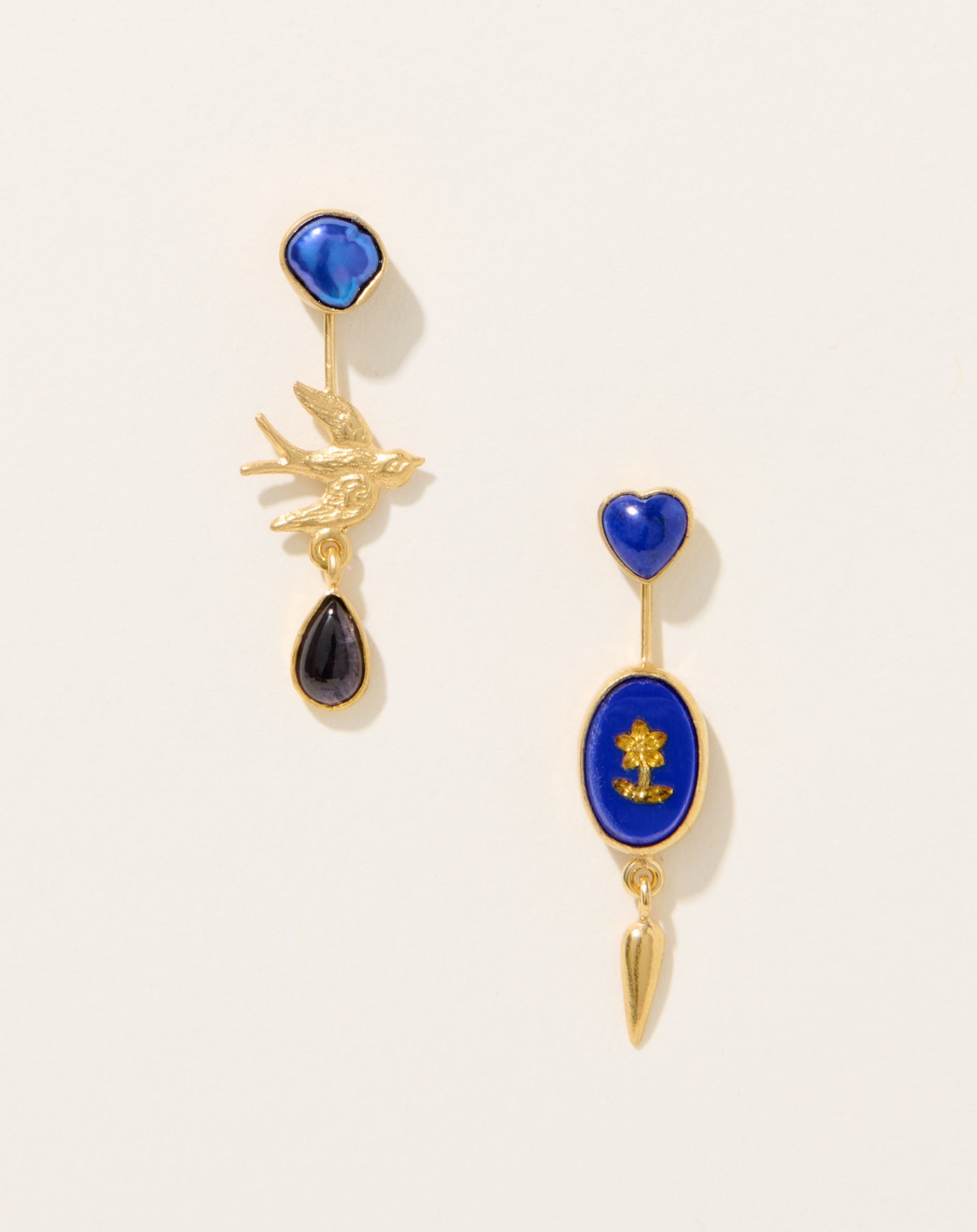 Grainne Morton Lapis Double Detachable Drop Earrings