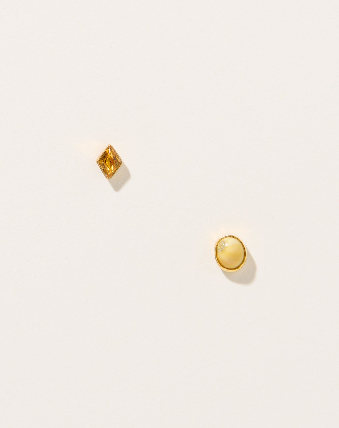 Grainne Morton Mismatched Shell and Vintage Rhinestone Studs