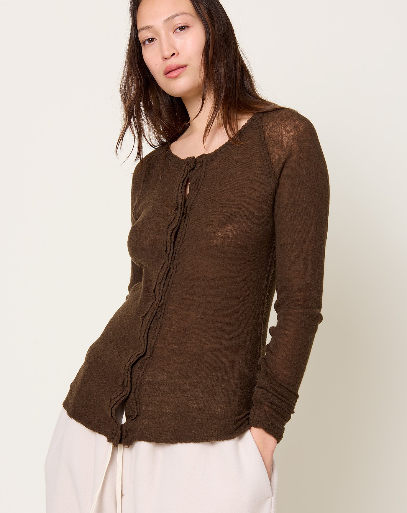 Guðrun & Guðrun Beinta Cardigan in Chocolate