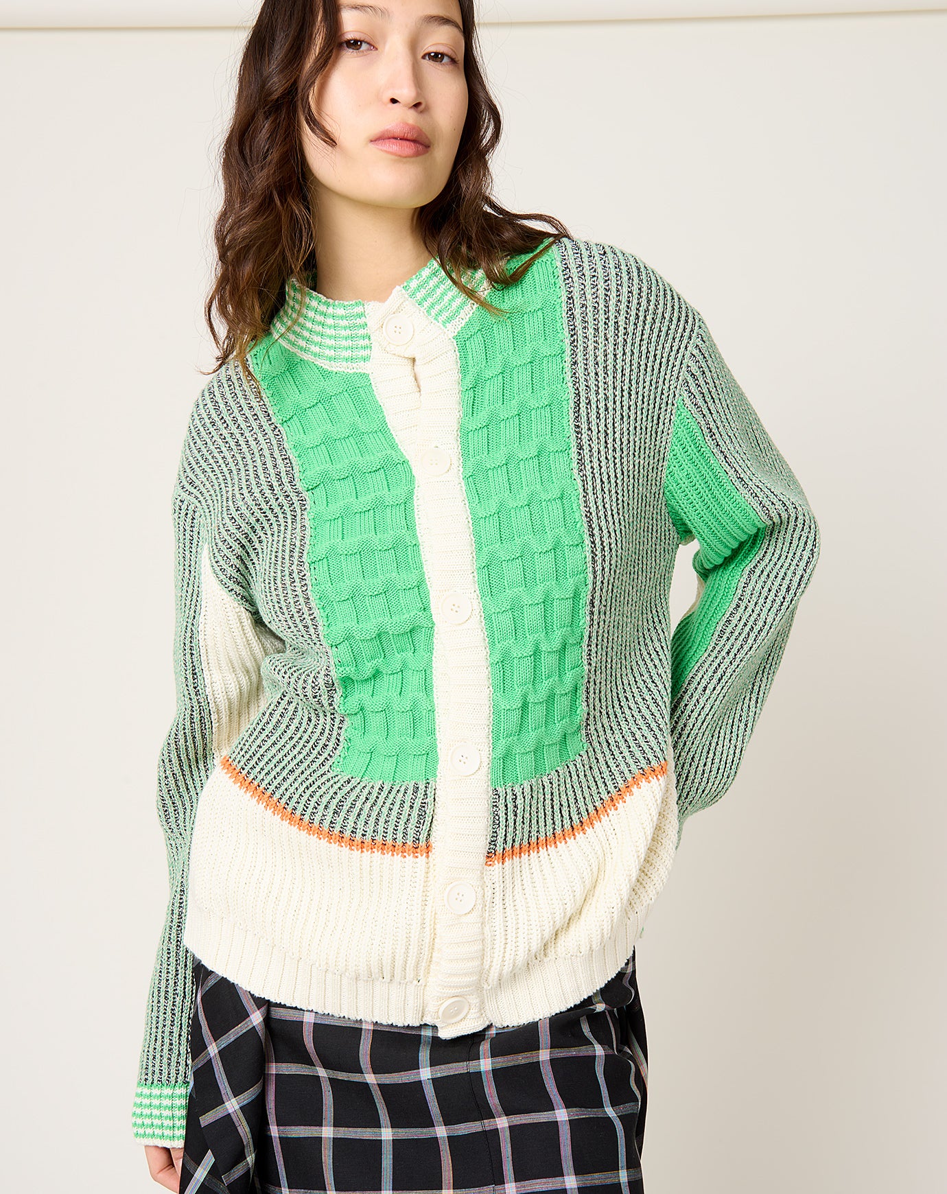 Henrik Vibskov Abundance Cardigan in Green Grey Denim
