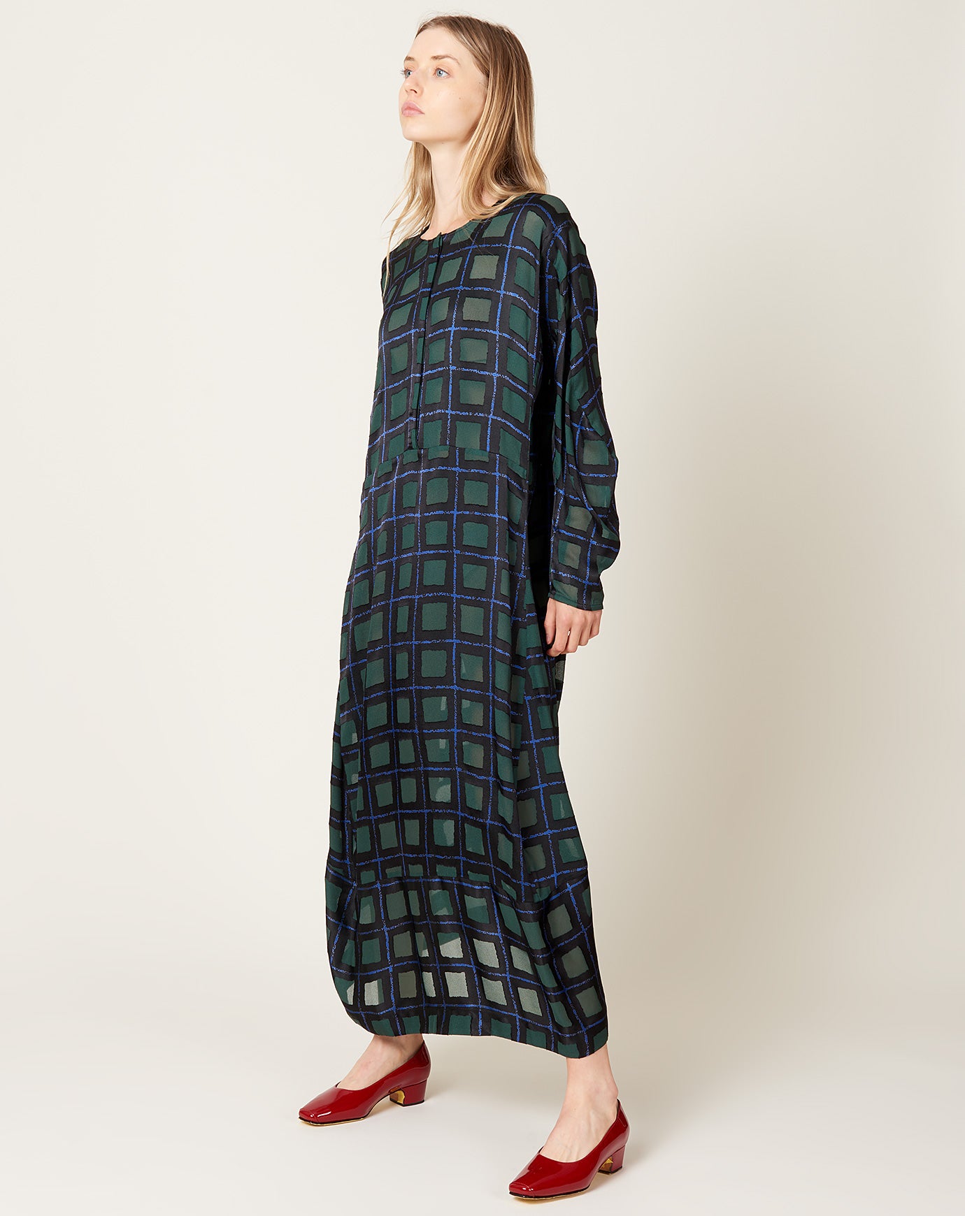 Henrik Vibskov Dimness Dress in Dark Burn Out Grid