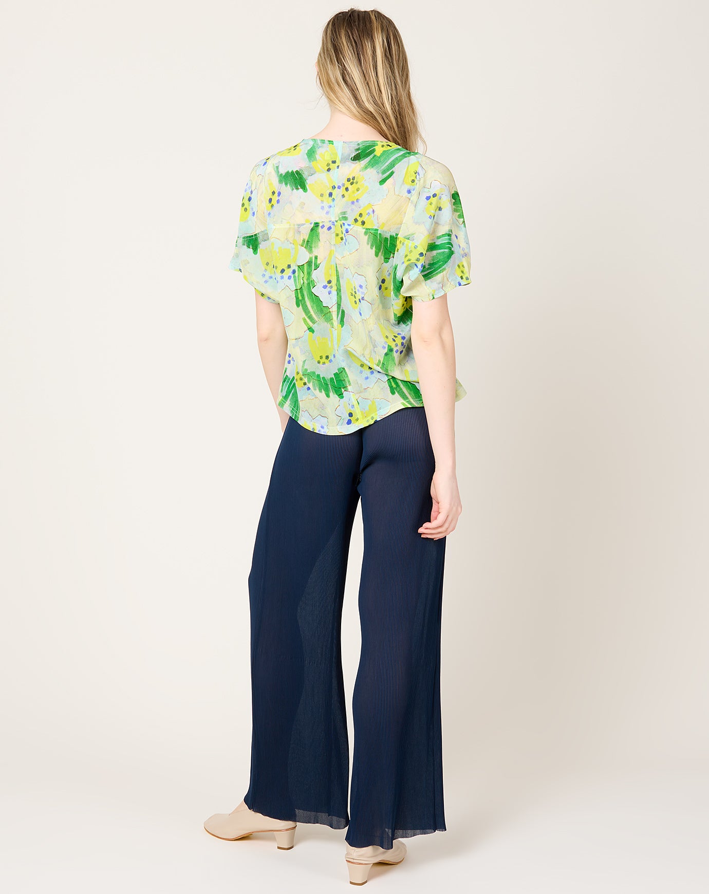 Henrik Vibskov Five Plisse Pants in Dress Blue
