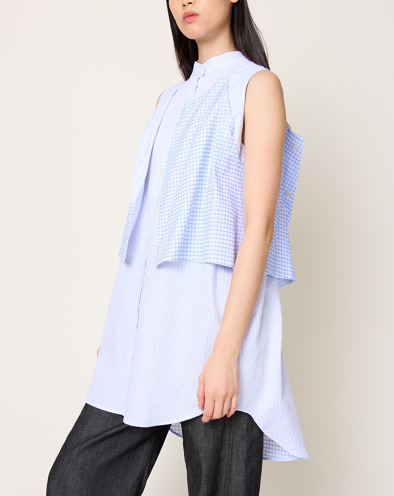 Henrik Vibskov Flip Dress in White Blue Grid