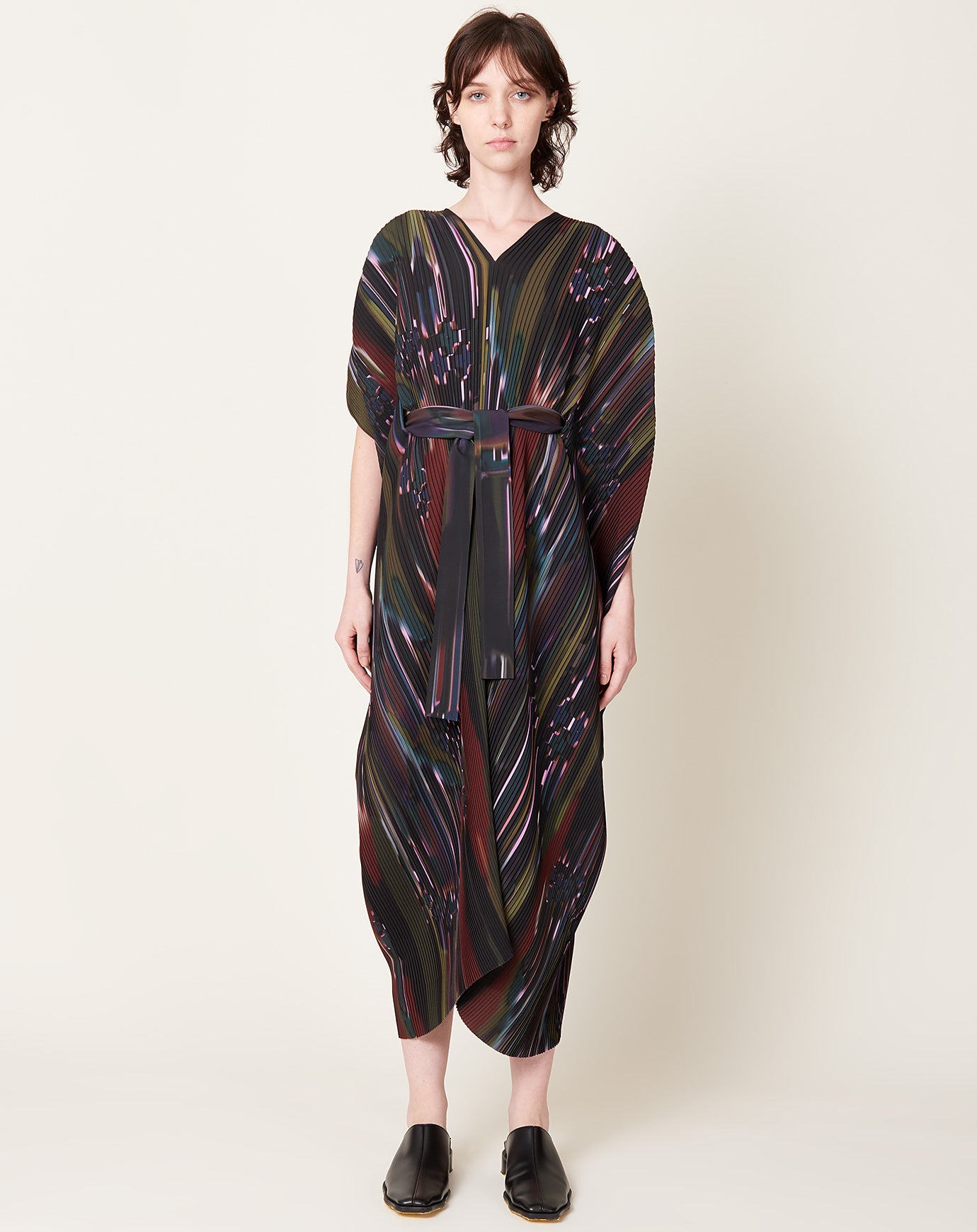 Henrik Vibskov Knight Plisse Kaftan in Dark Tetris Drips