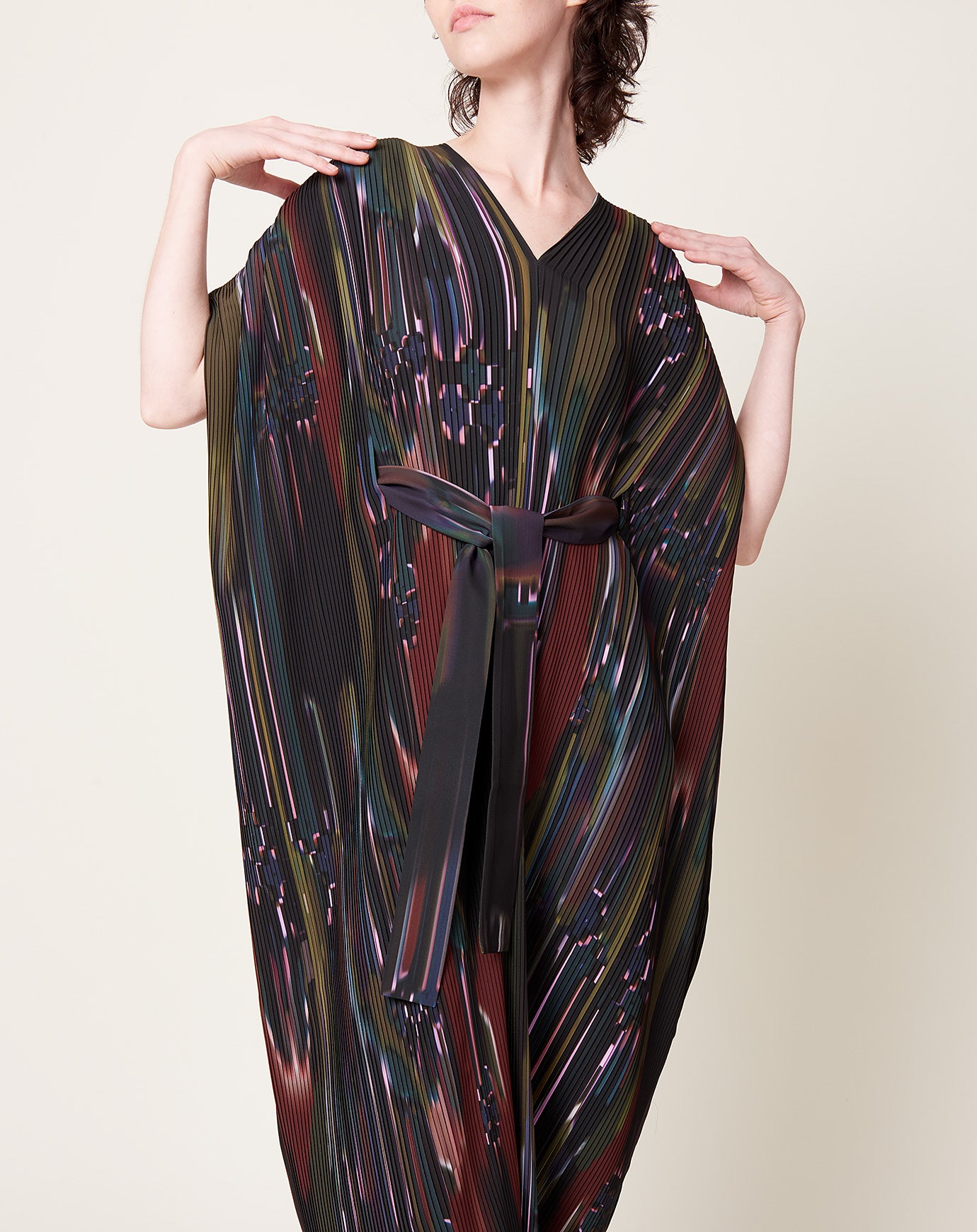 Henrik Vibskov Knight Plisse Kaftan in Dark Tetris Drips