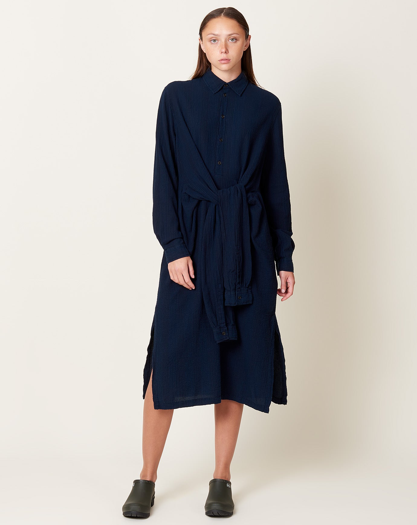 Henrik Vibskov Mars Shirt Dress in Indigo Stripes