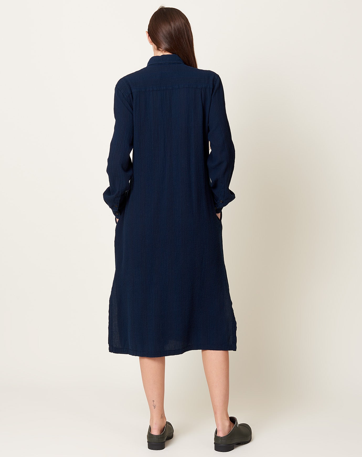 Henrik Vibskov Mars Shirt Dress in Indigo Stripes