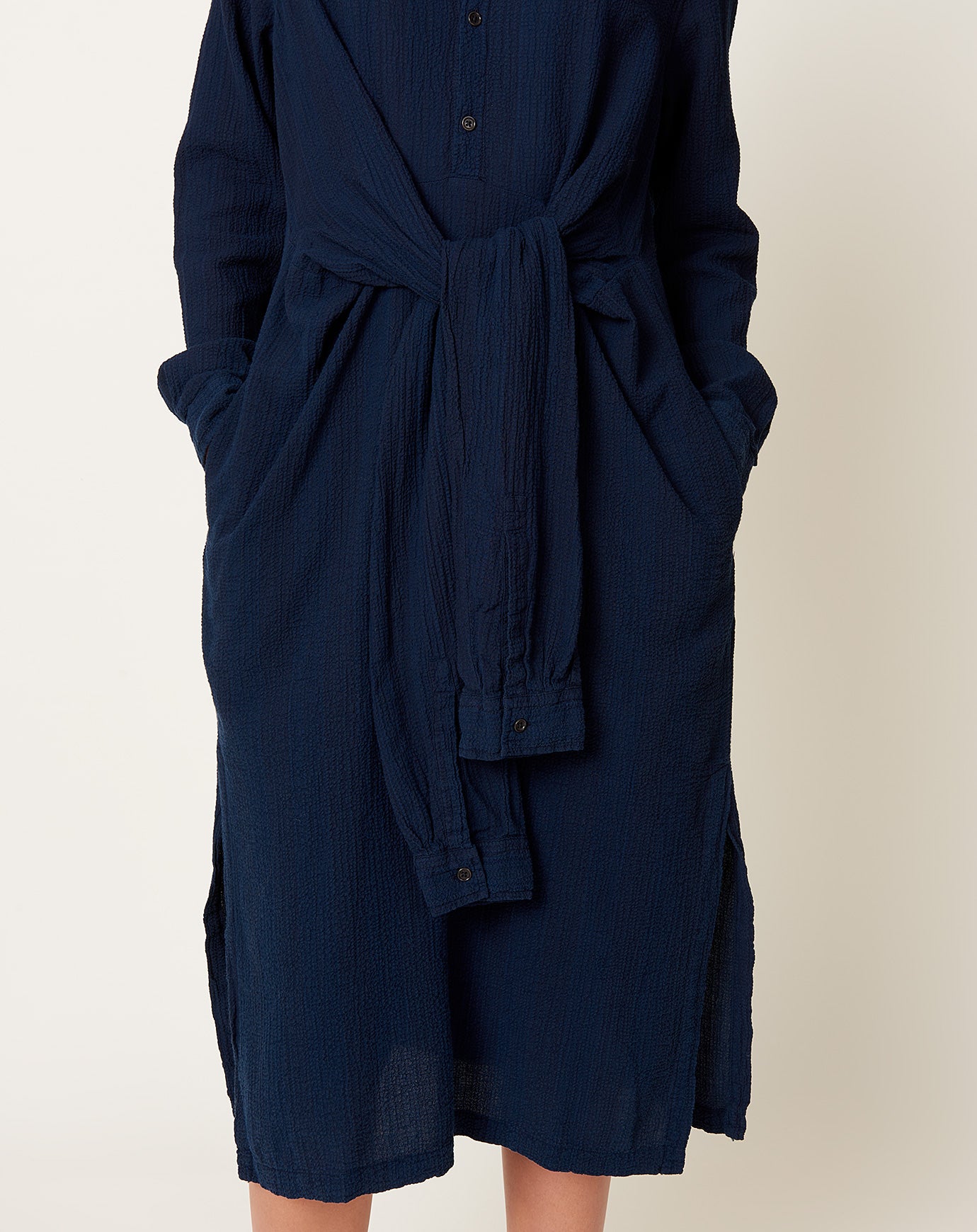 Henrik Vibskov Mars Shirt Dress in Indigo Stripes