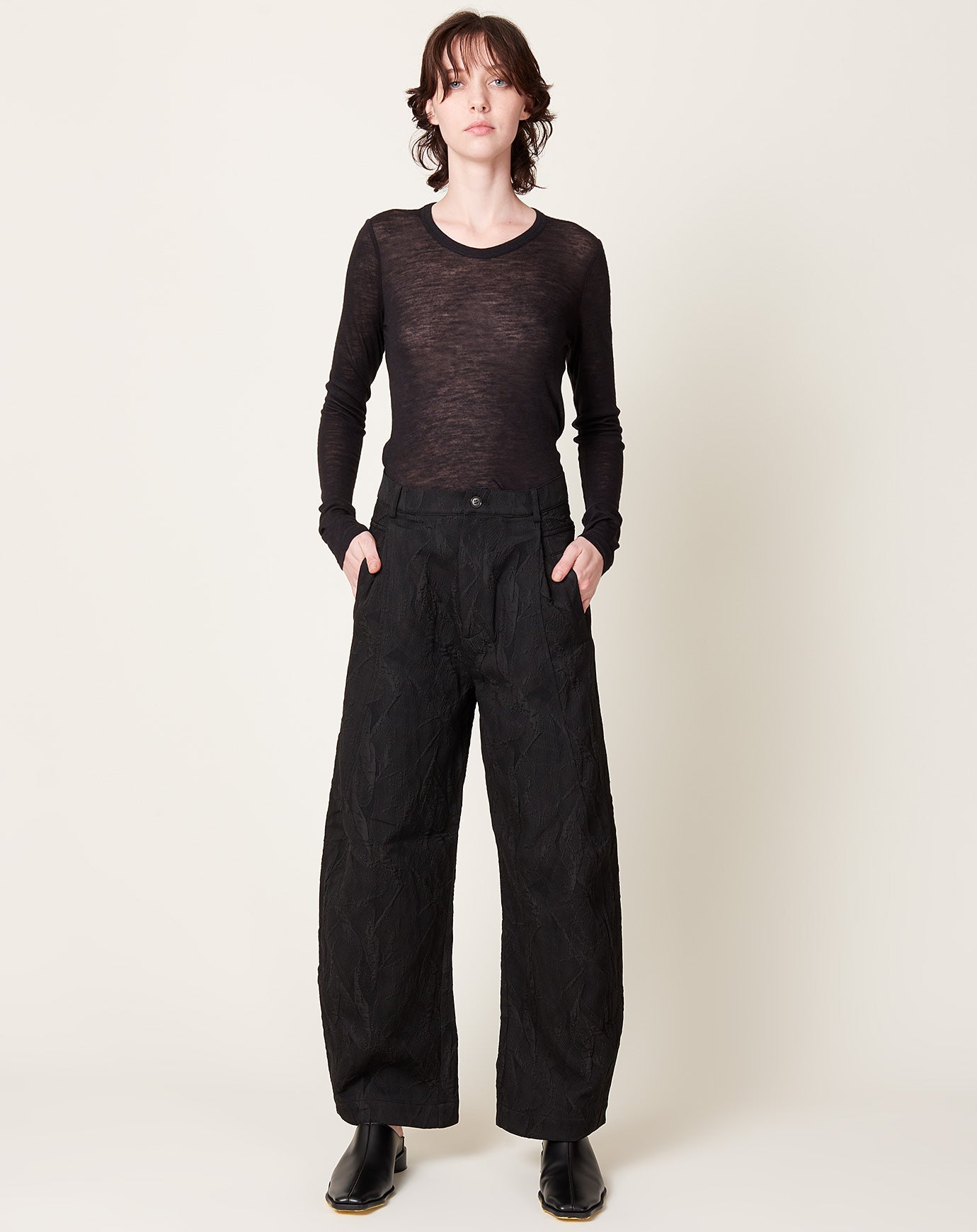 Henrik Vibskov Shade Suiting Pants in Black Shadow Lines