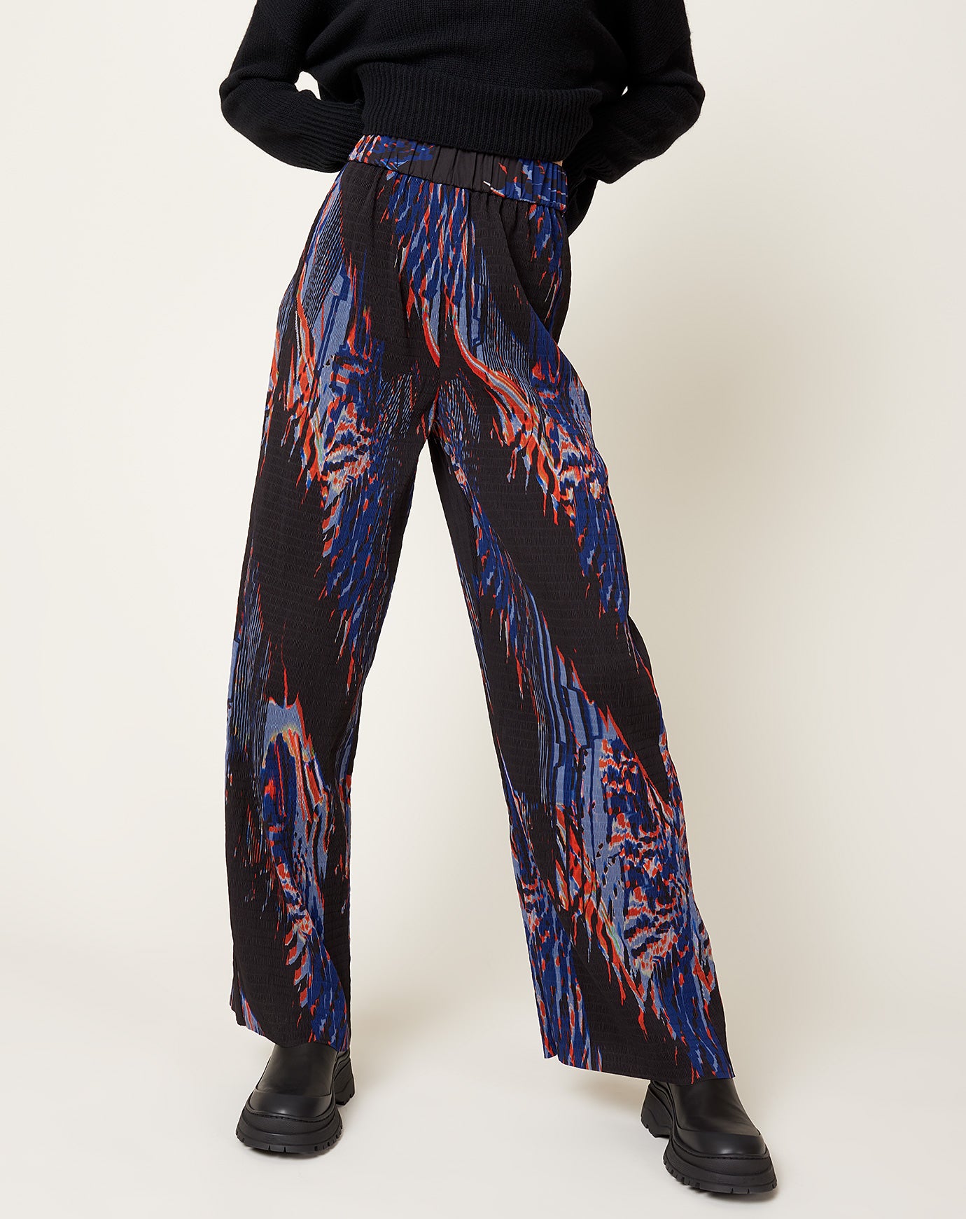 Henrik Vibskov Silhouette Plisse Pant in Blue Shadow Wing