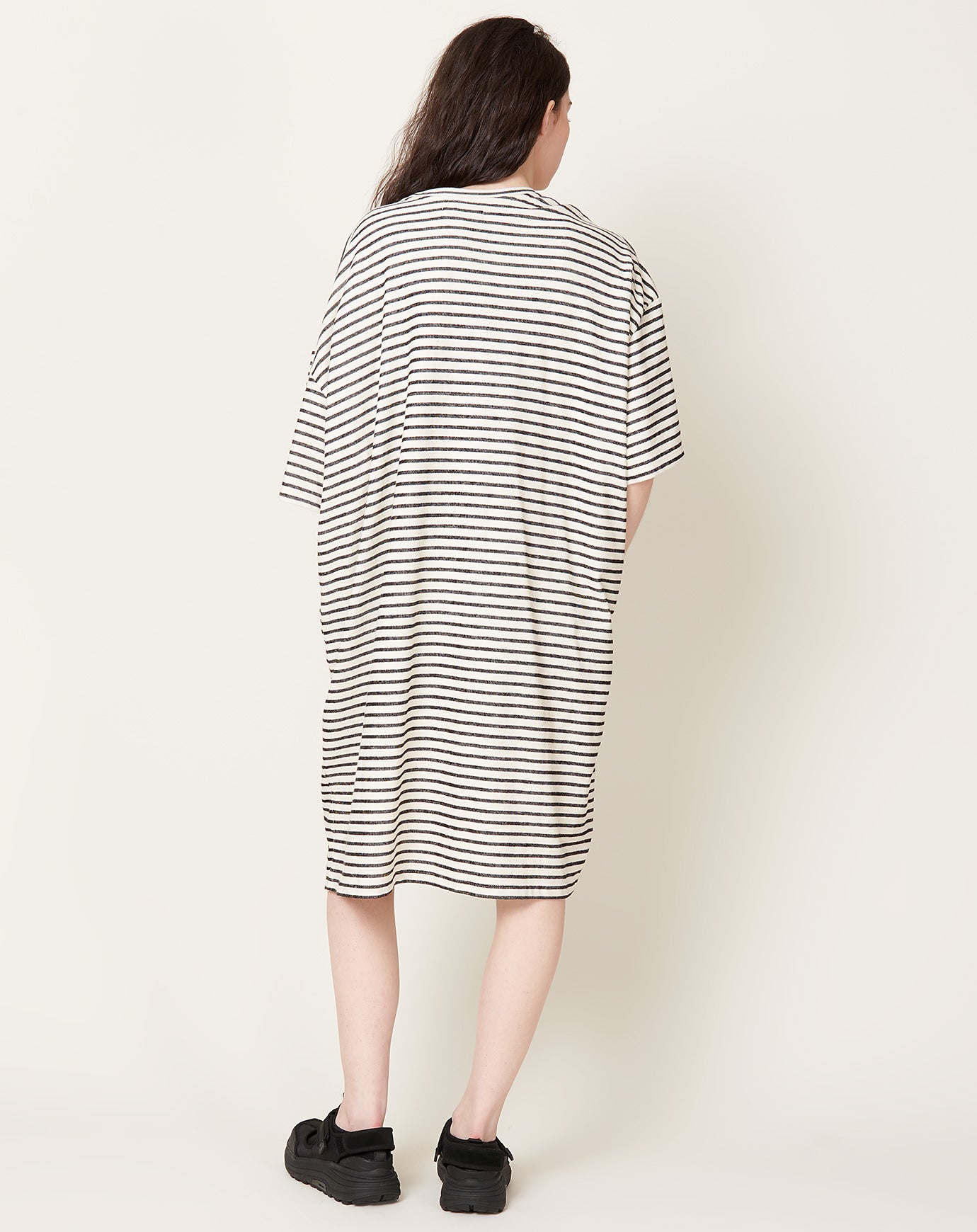 Henrik Vibskov Sleeve T-shirt Dress in Black & White Stripes