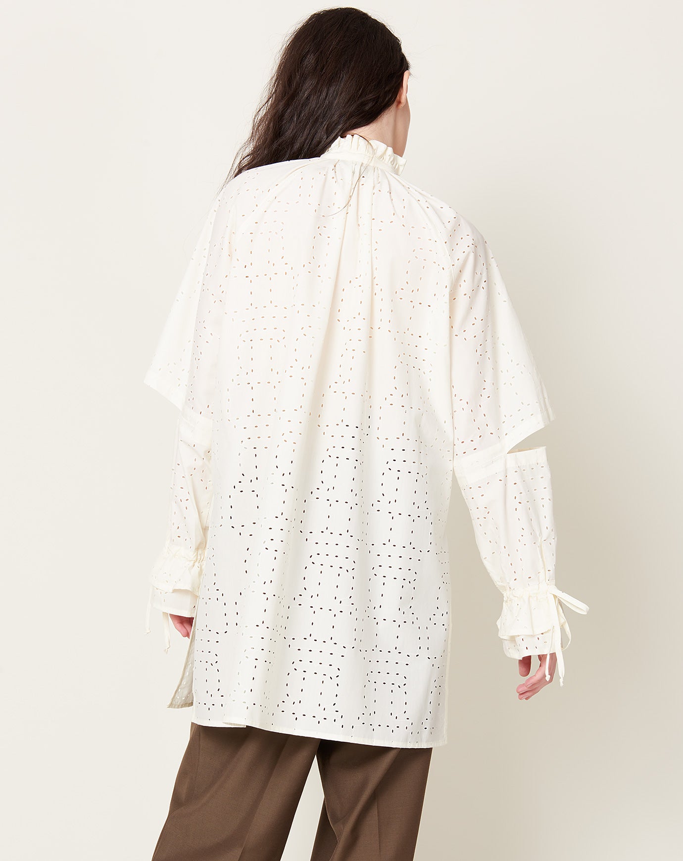 Henrik Vibskov Void Filler Blouse in White Punched Boxes