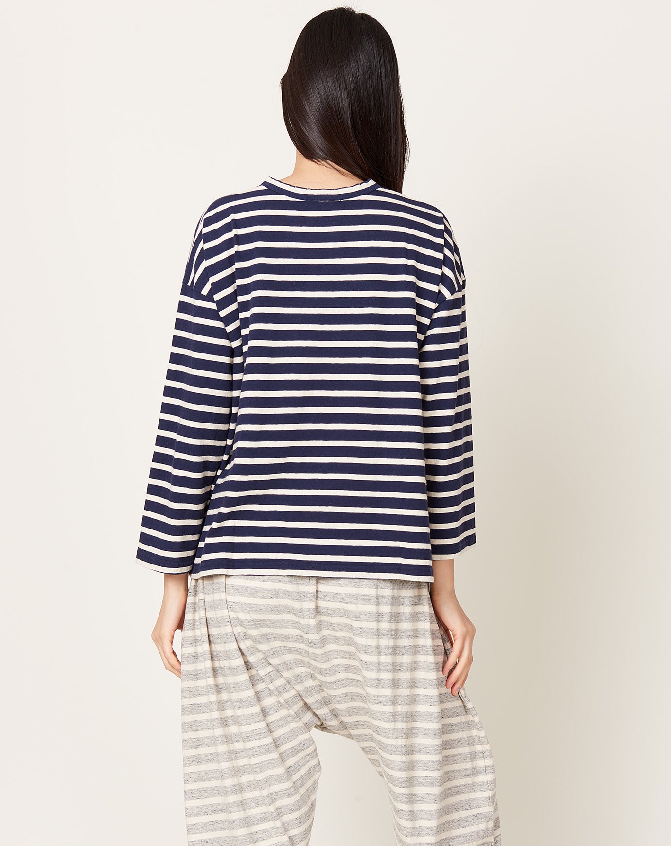 Ichi Antiquités Striped Pullover in Navy & Natural