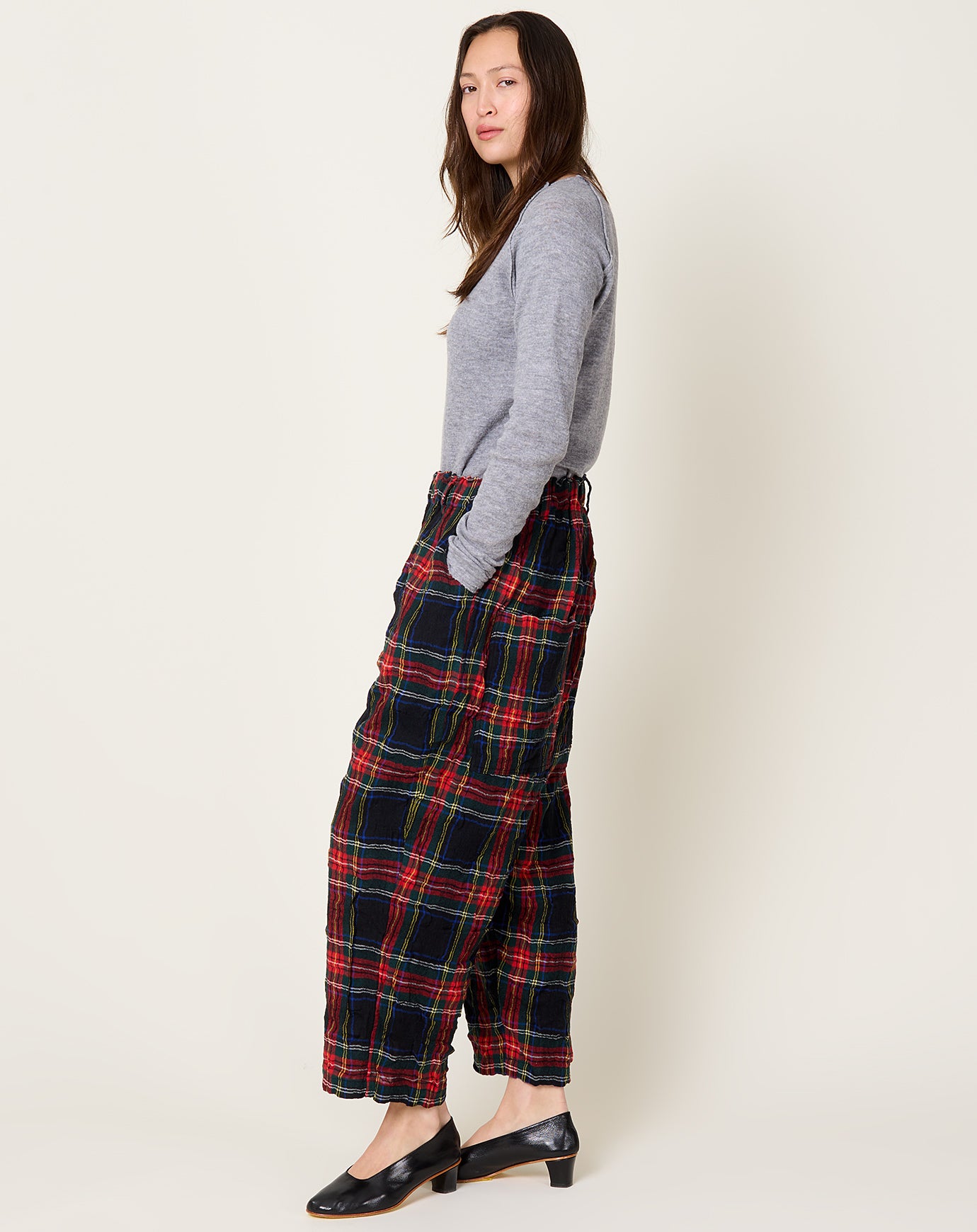 Ichi Antiquités Tartan Pants in Black