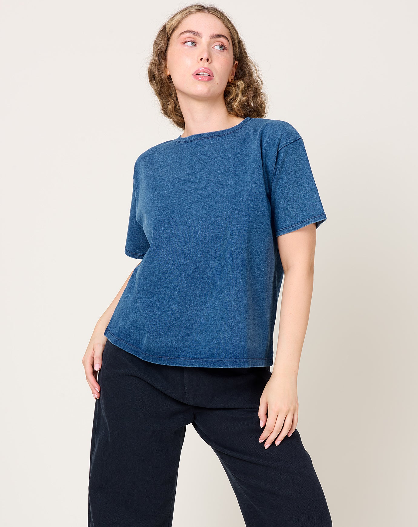 Ichi Antiquités Indigo S/S Pullover