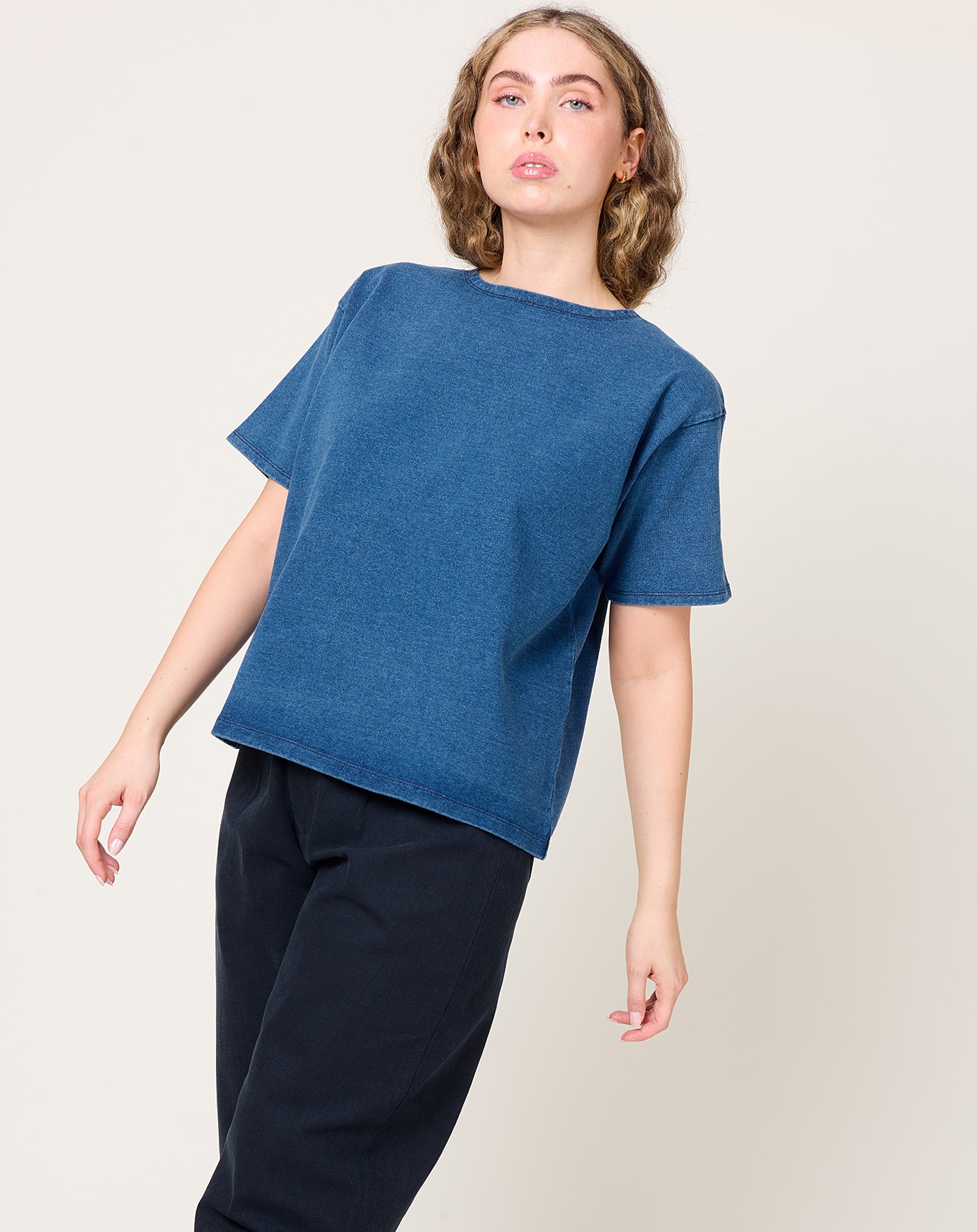 Ichi Antiquités Indigo S/S Pullover