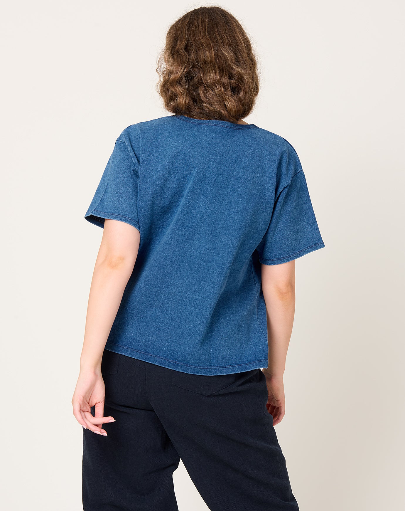 Ichi Antiquités Indigo S/S Pullover