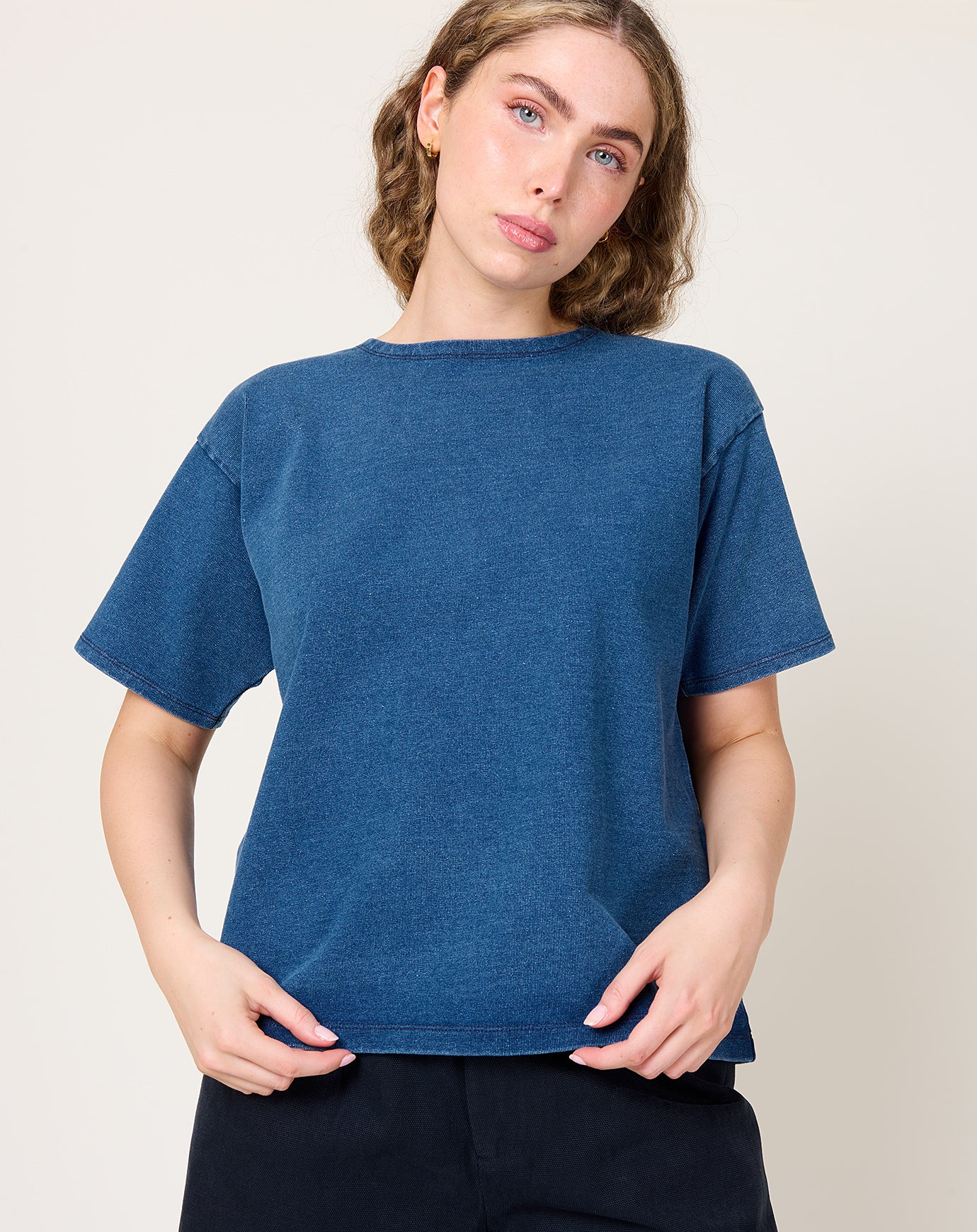 Ichi Antiquités Indigo S/S Pullover