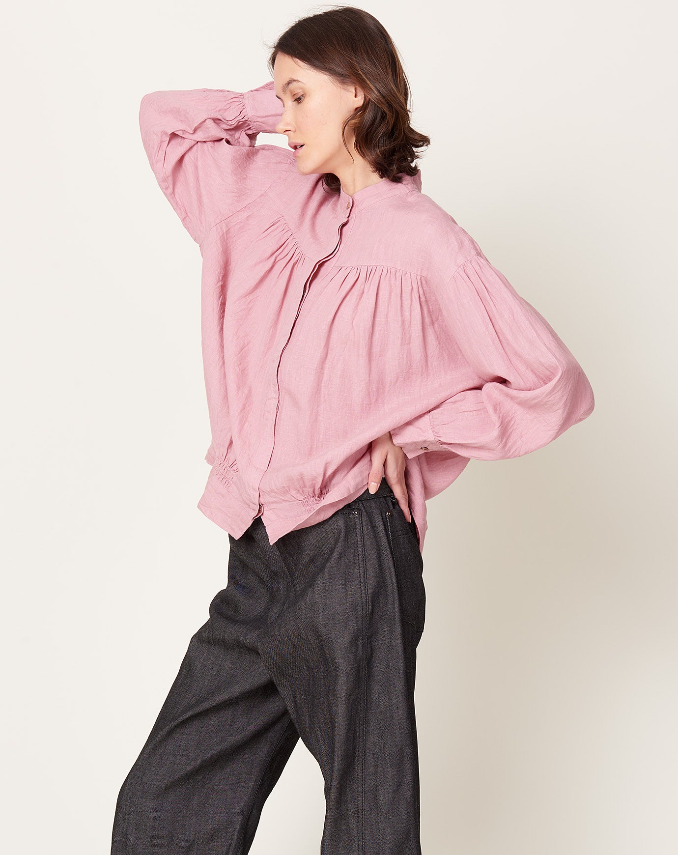 Ichi Antiquités Linen Shirt in Pink