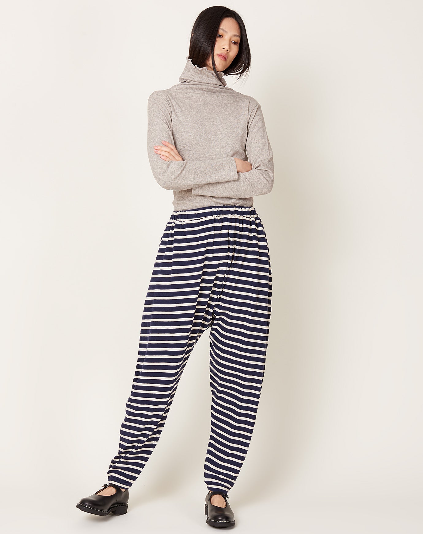 Ichi Antiquités Striped Pants in Navy & Natural