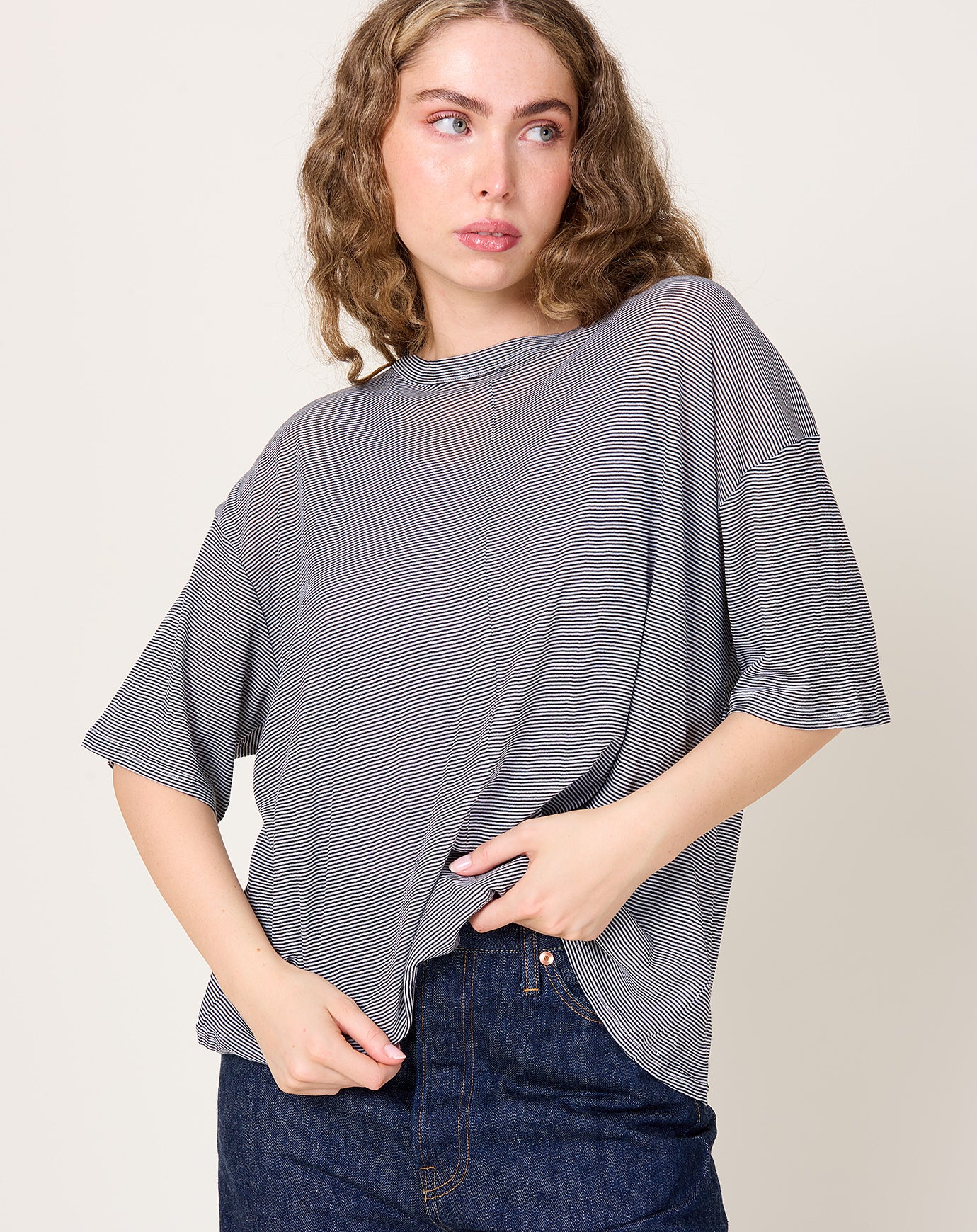 Ichi Antiquités T-Shirt and Tanktop Set in Lavender and Stripe