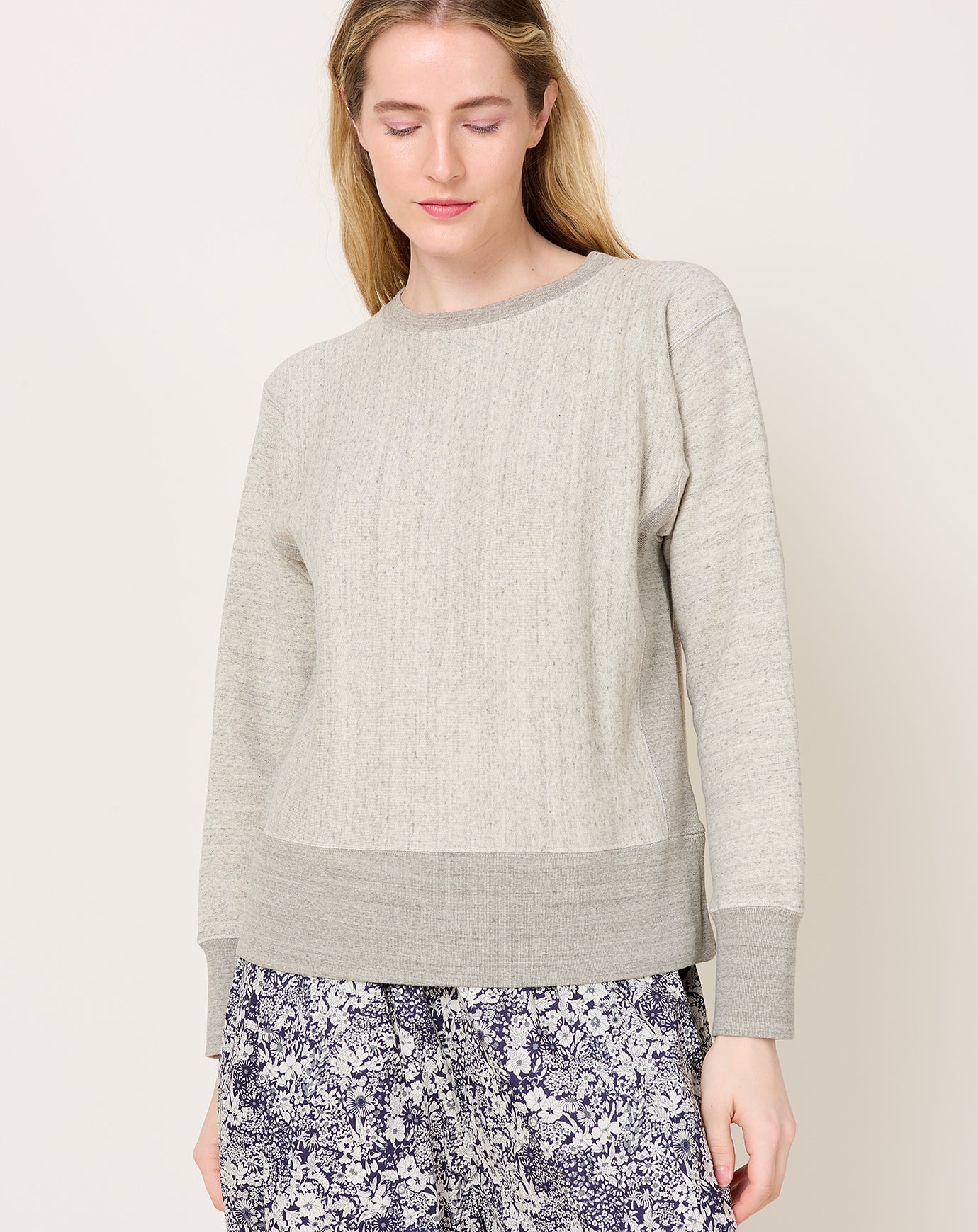 Ichi Antiquités UNDYED French Terry Pullover in Grey