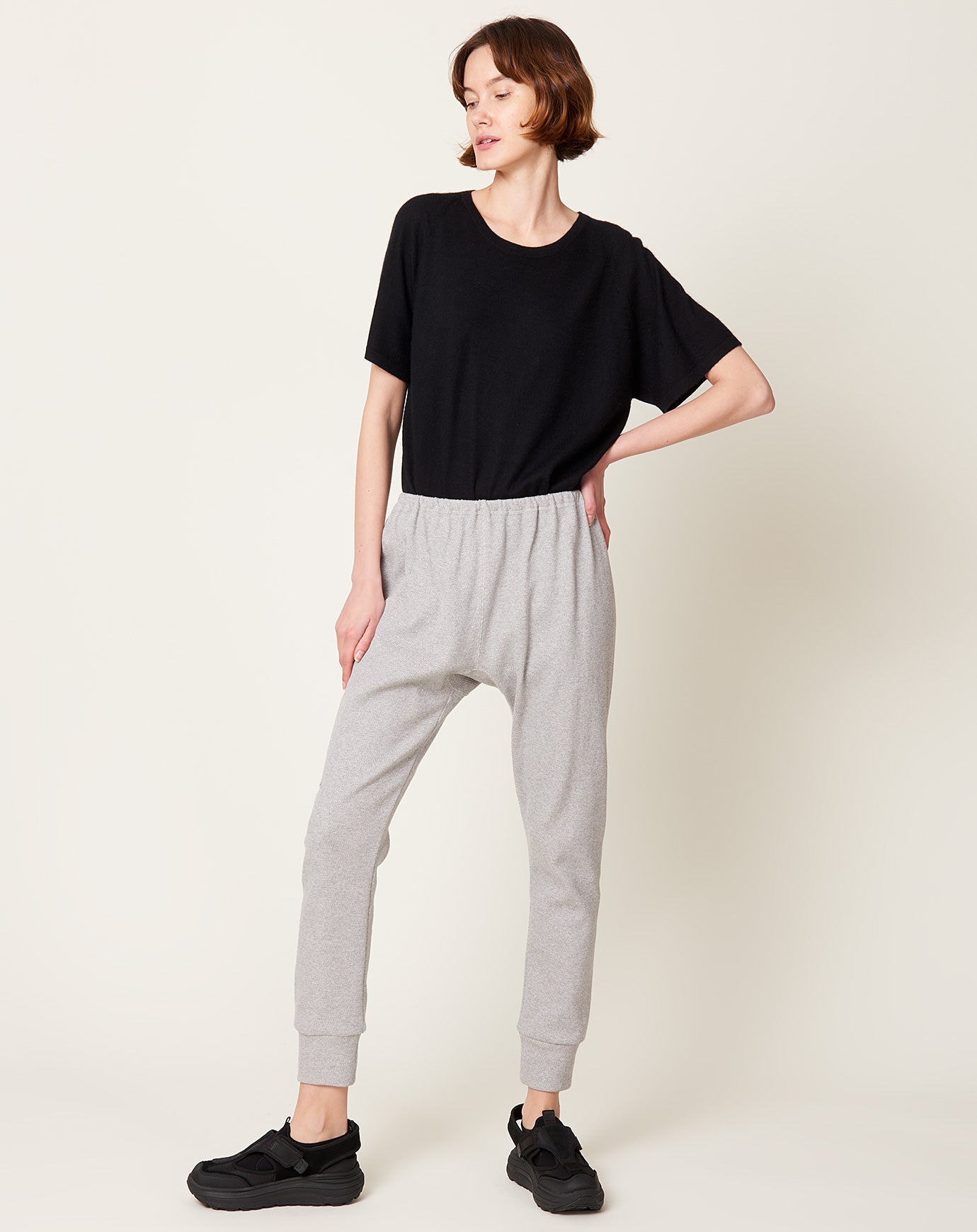 Ichi Knit Jogger Pant in Grey