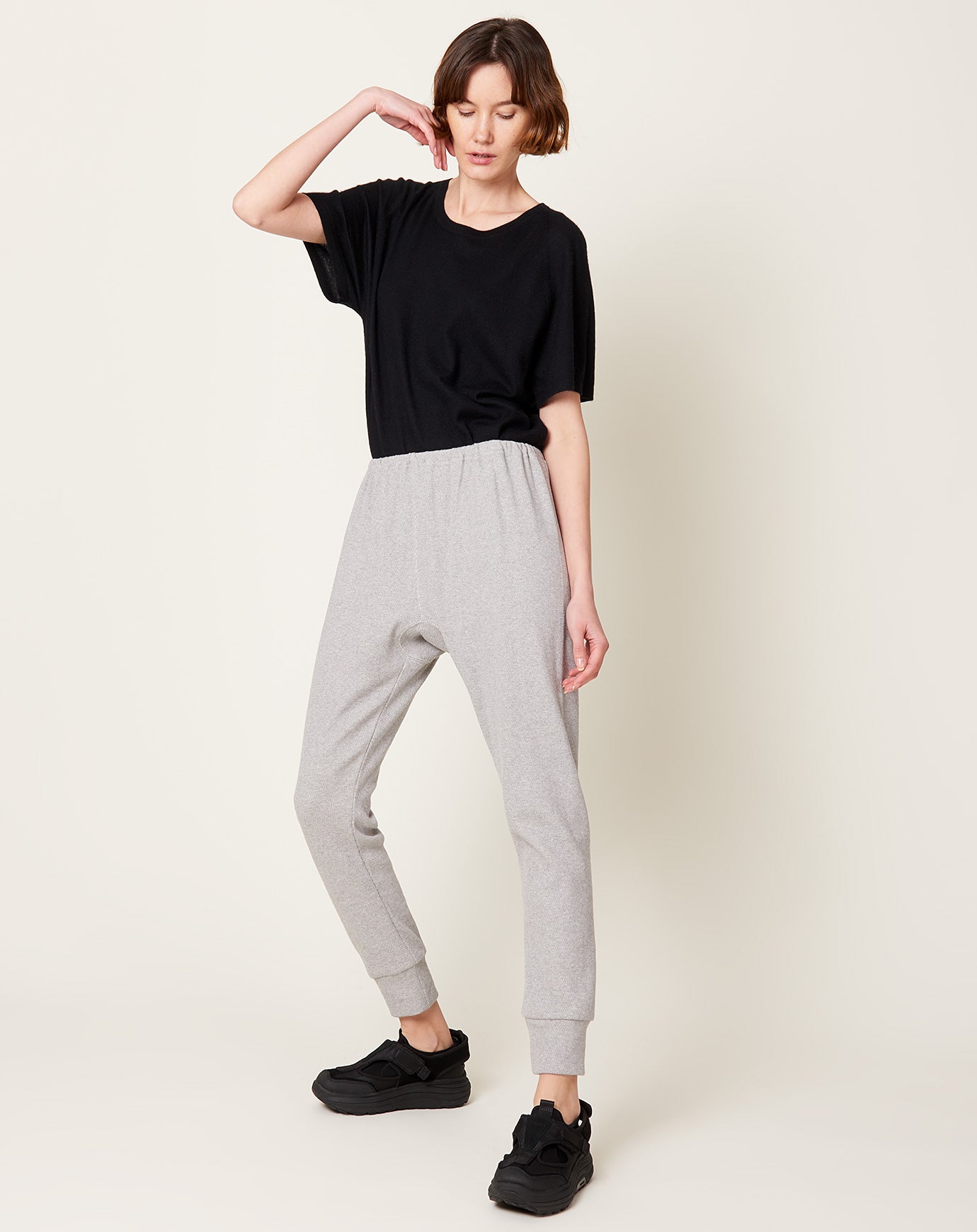 Ichi Knit Jogger Pant in Grey