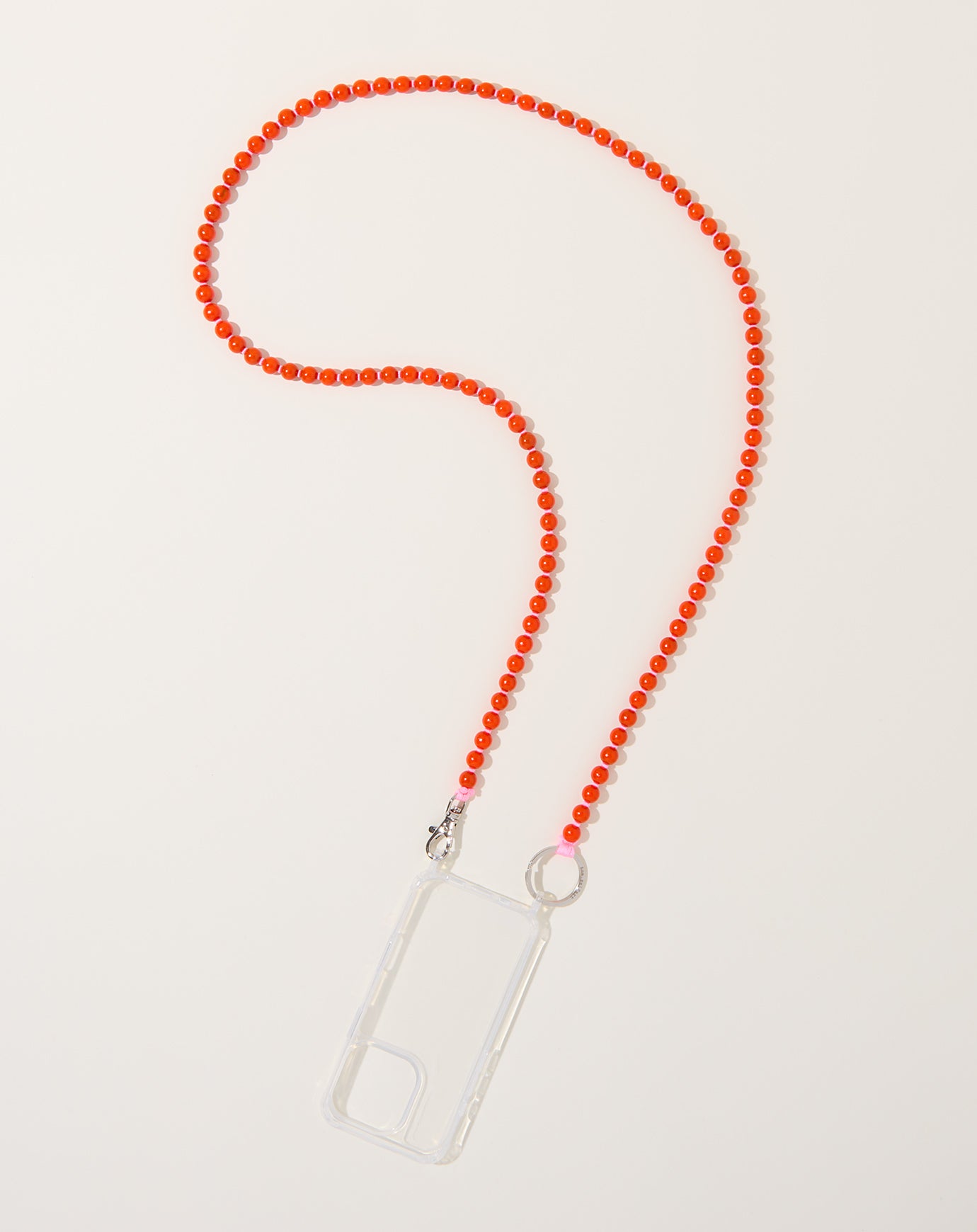 Ina Seifart Handykette iPhone Necklace in Orange on Rose