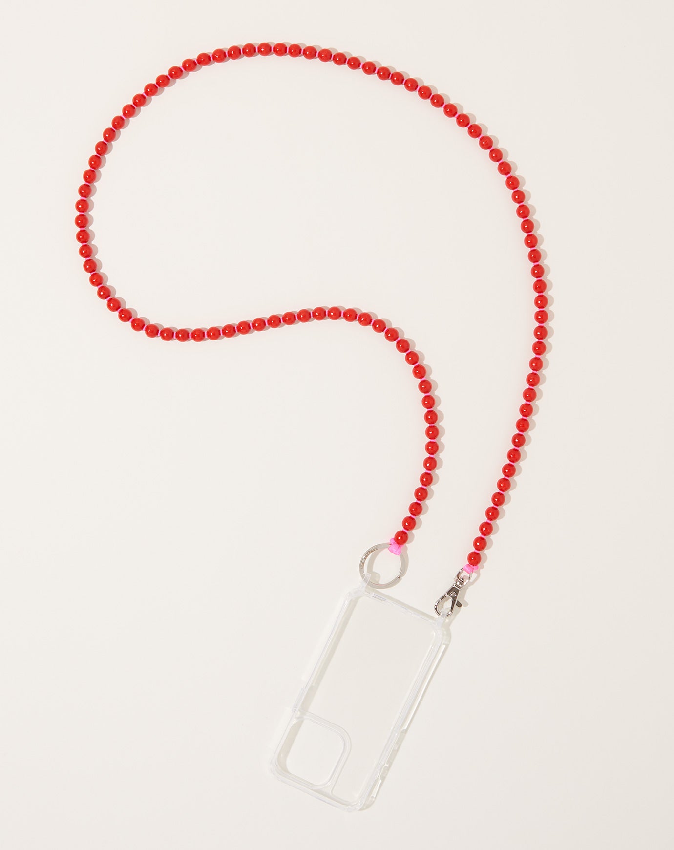 Ina Seifart Handykette iPhone Necklace in Red on Pink