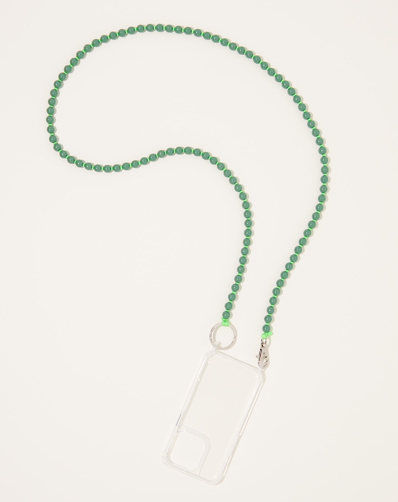 Ina Seifart Handykette iPhone Necklace in Salvia on Neon Green
