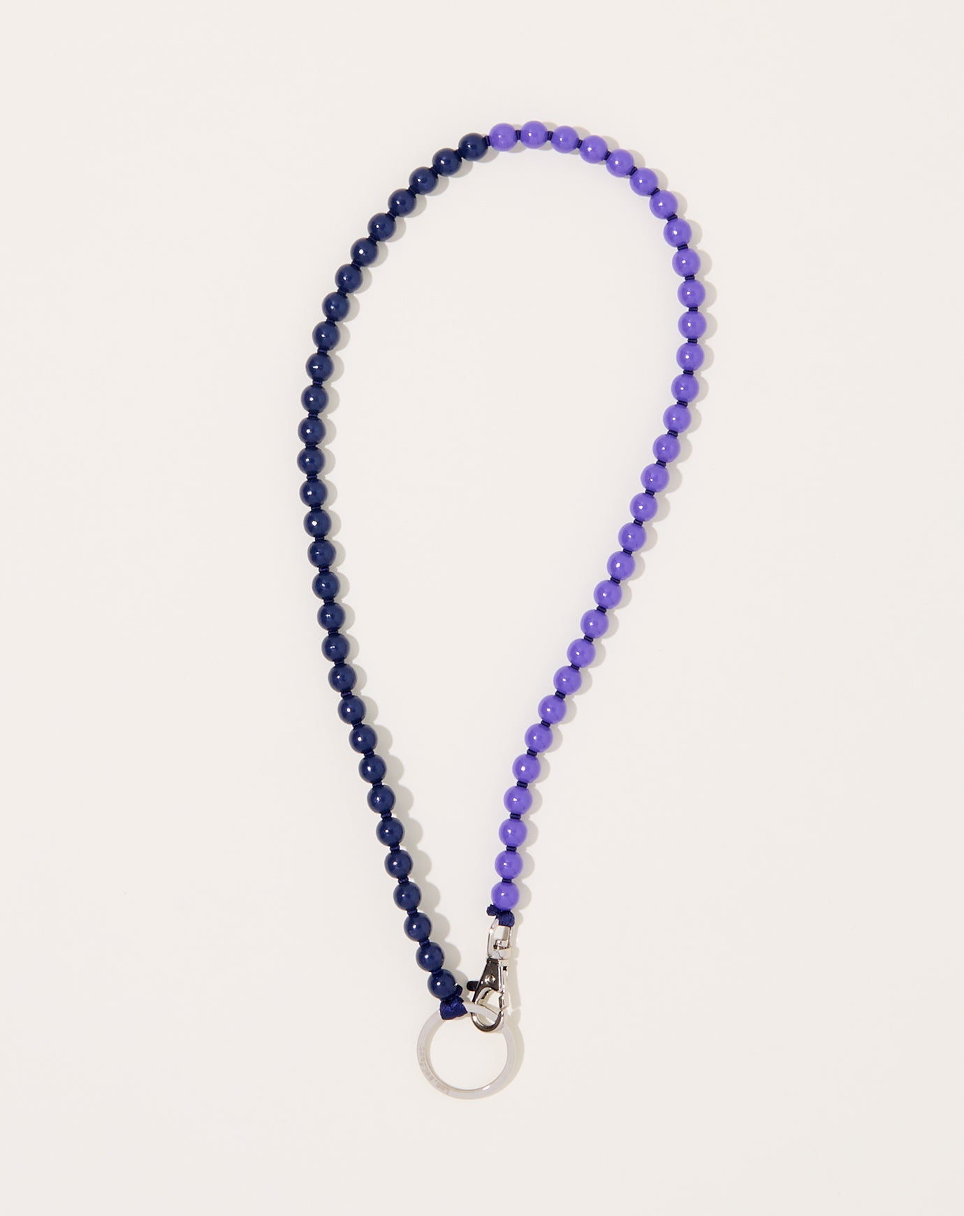 Ina Seifart Perlen Long Keyholder in Purple and Navy on Navy