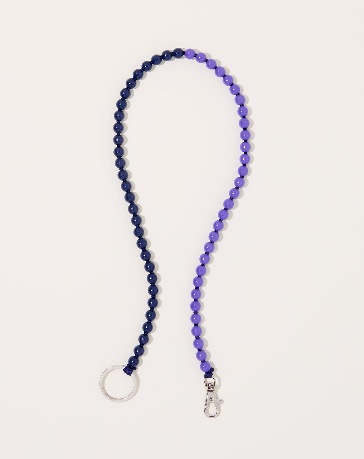 Ina Seifart Perlen Long Keyholder in Purple and Navy on Navy