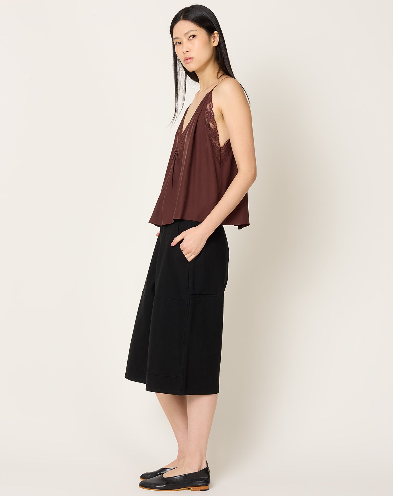 Jamie Haller Deep V Cami in Burgundy