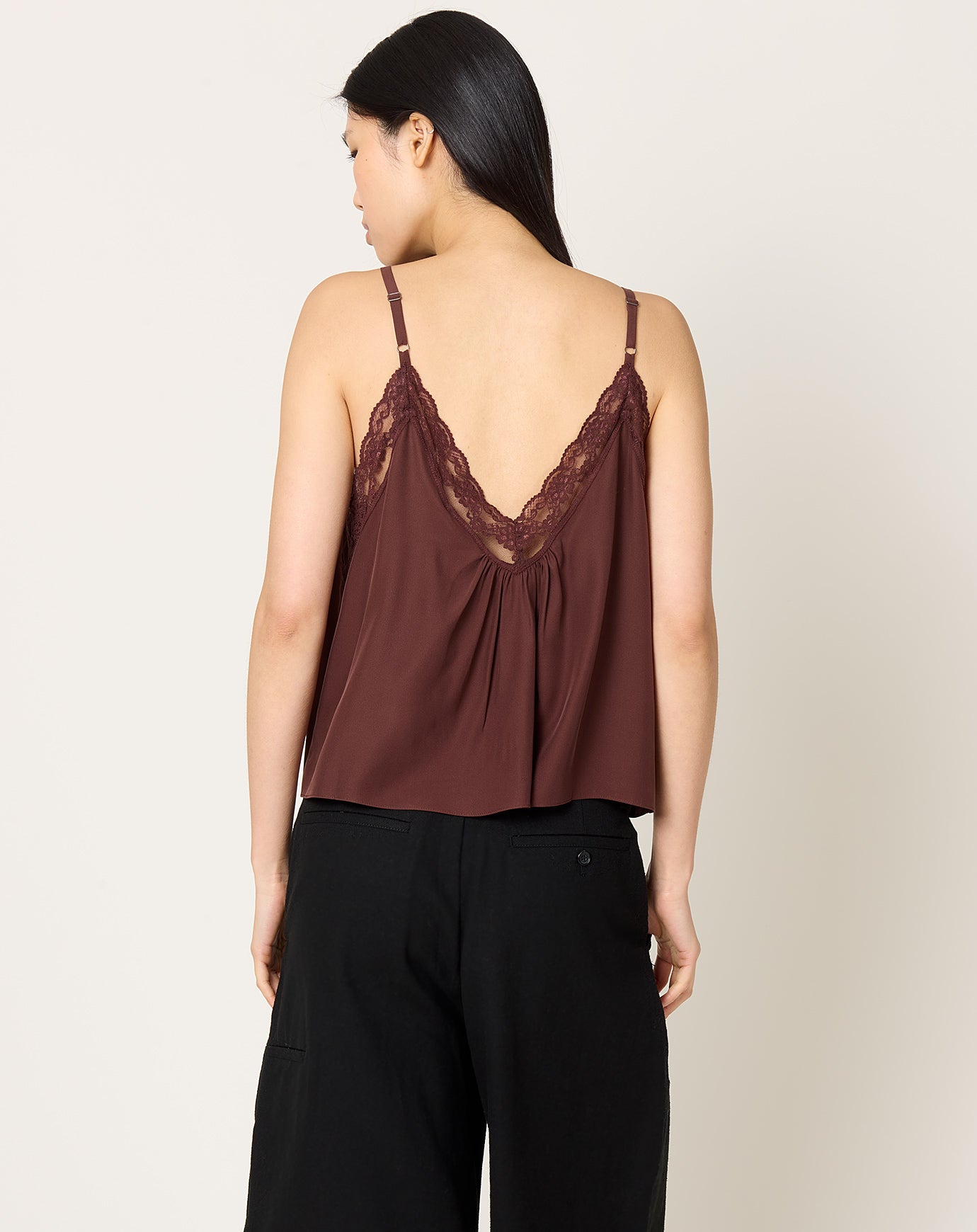 Jamie Haller Deep V Cami in Burgundy