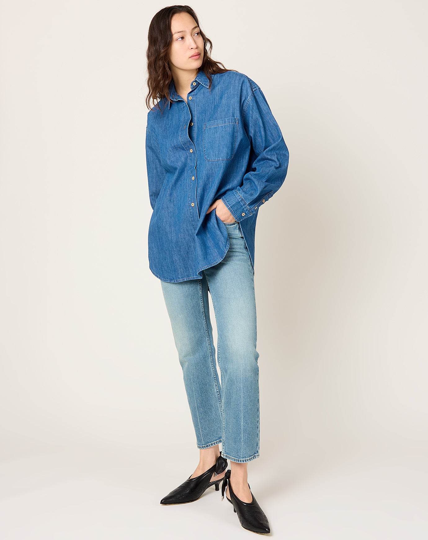 Jamie Haller Essential Shirt in Farrah Indigo