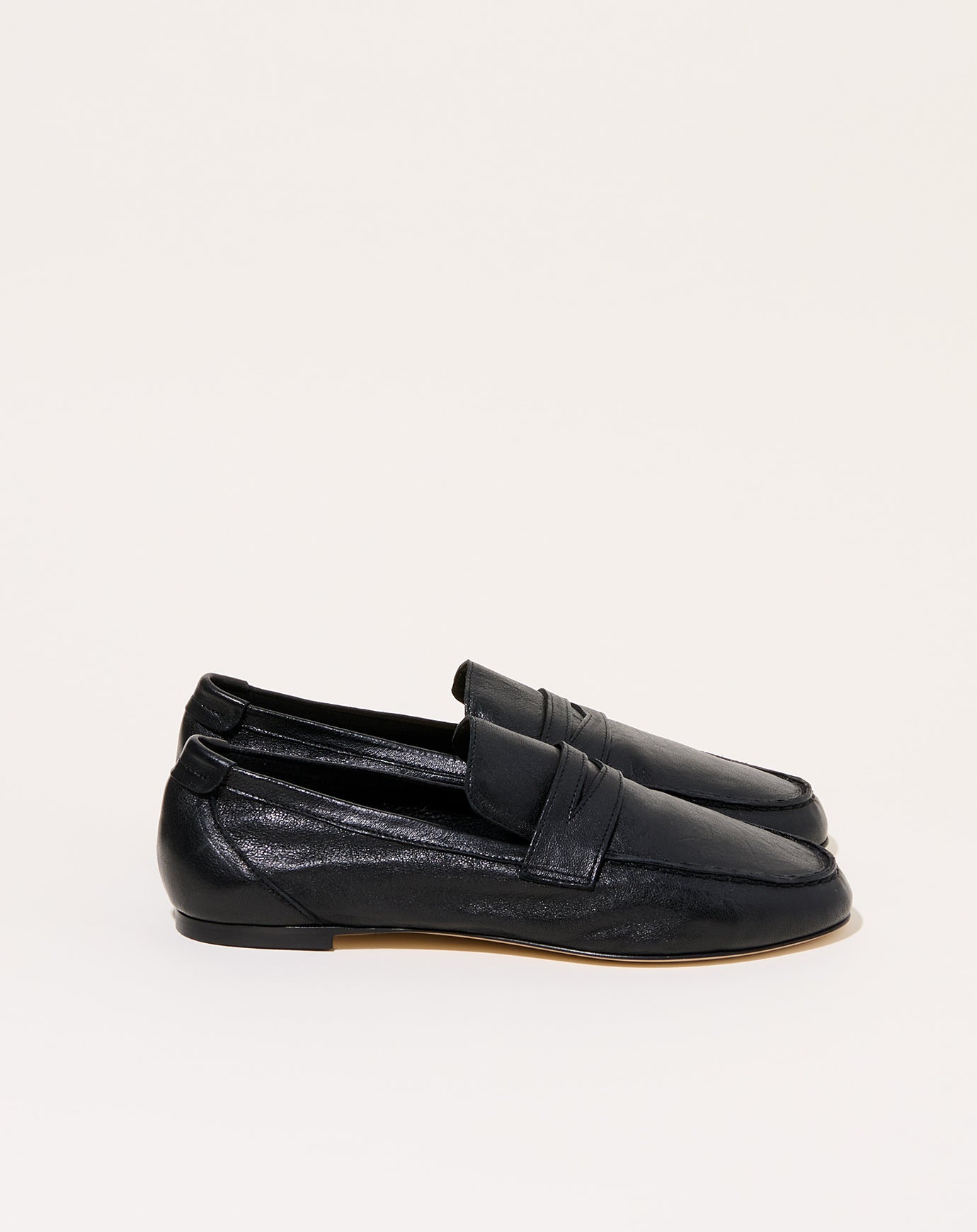 Jamie Haller Unlined Penny Loafer in Nero