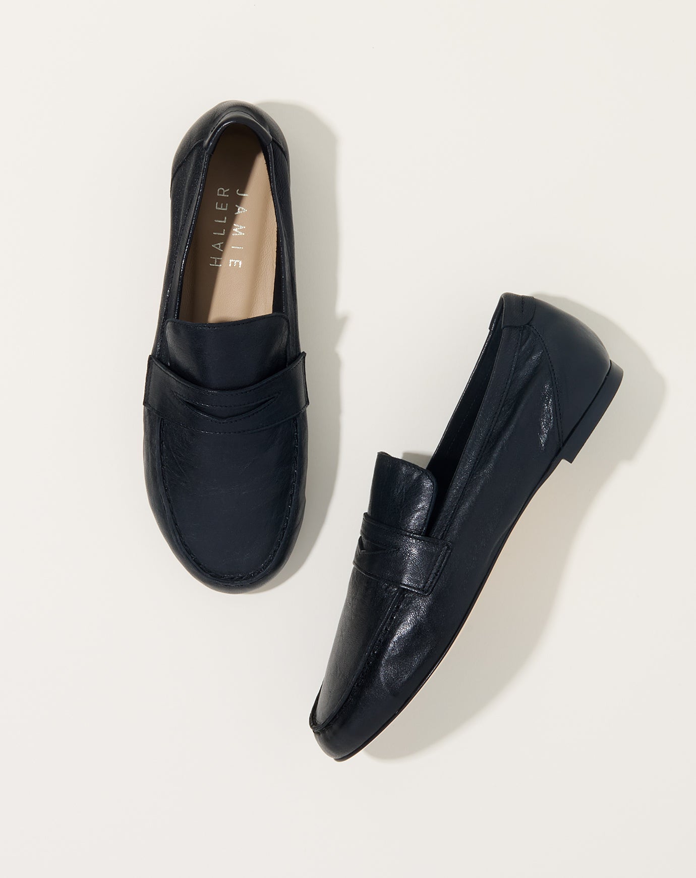 Jamie Haller Unlined Penny Loafer in Nero