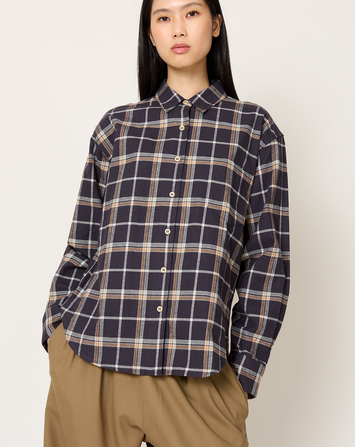 Jamie Haller Weekend Shirt in Charcoal Plaid
