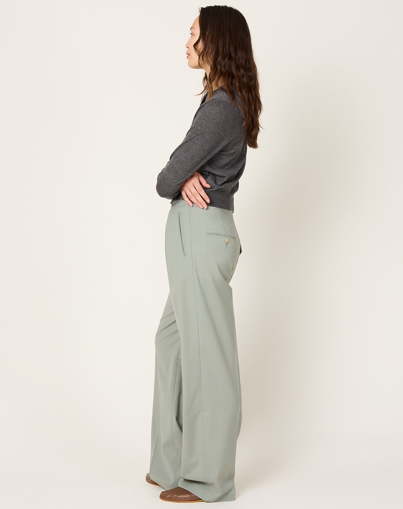 Kallmeyer Aiden Pleated Trouser in Sage