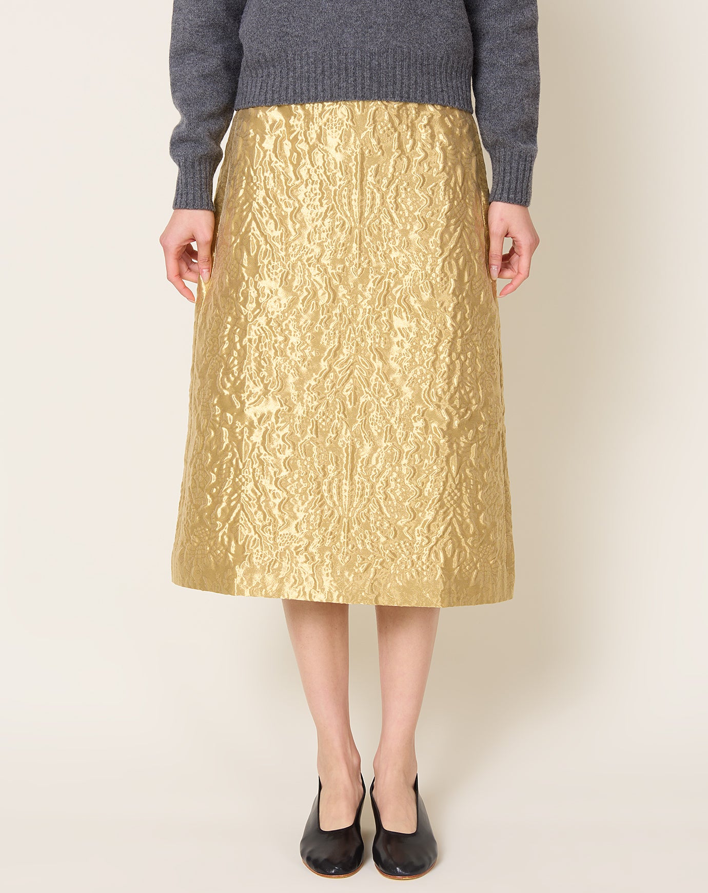 Kallmeyer Beck A-line Skirt in Pure Gold