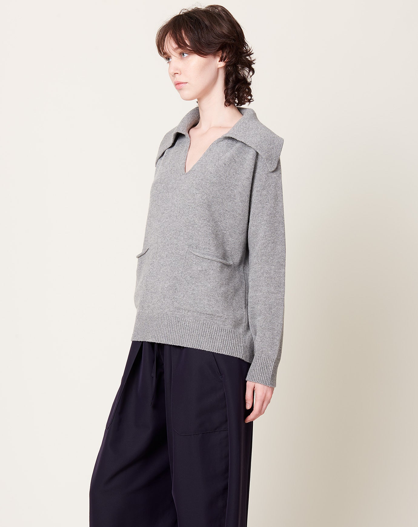 Kallmeyer Betina Collared Sweater in Sterling