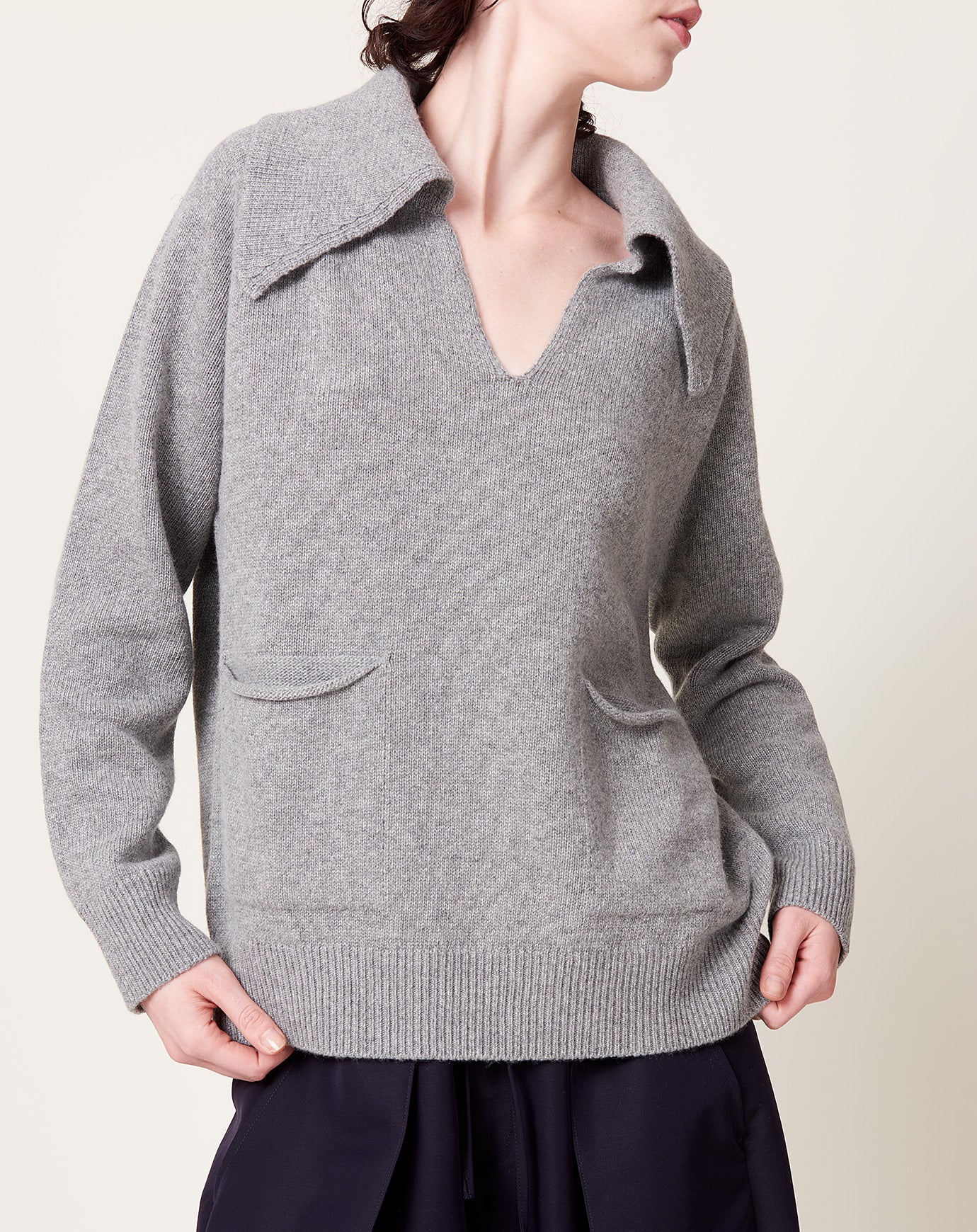 Kallmeyer Betina Collared Sweater in Sterling