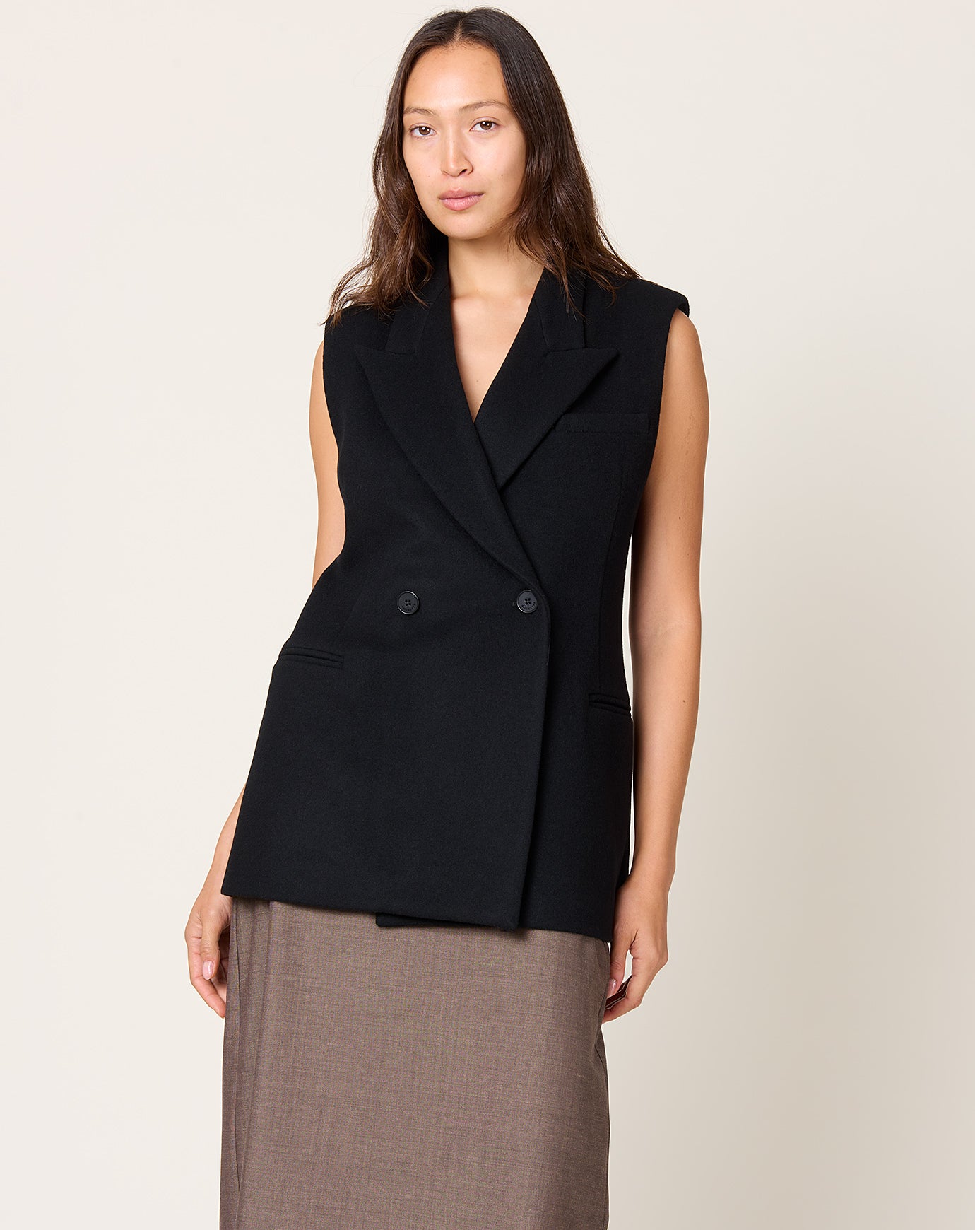 Kallmeyer Deon Sleeveless Blazer in Black
