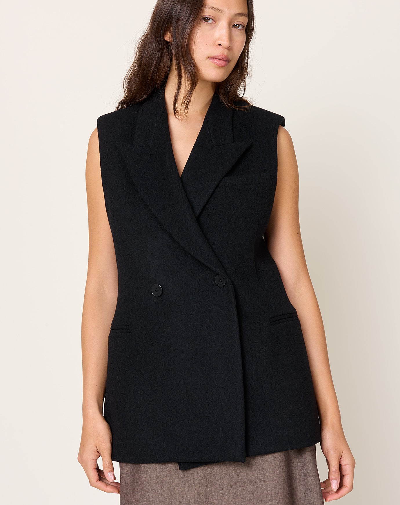Kallmeyer Deon Sleeveless Blazer in Black