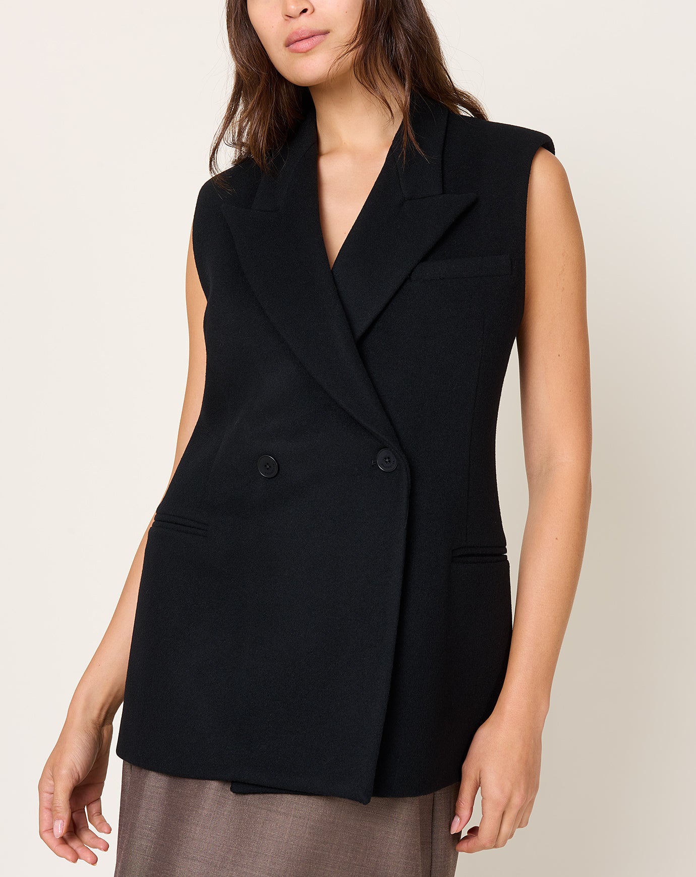 Kallmeyer Deon Sleeveless Blazer in Black