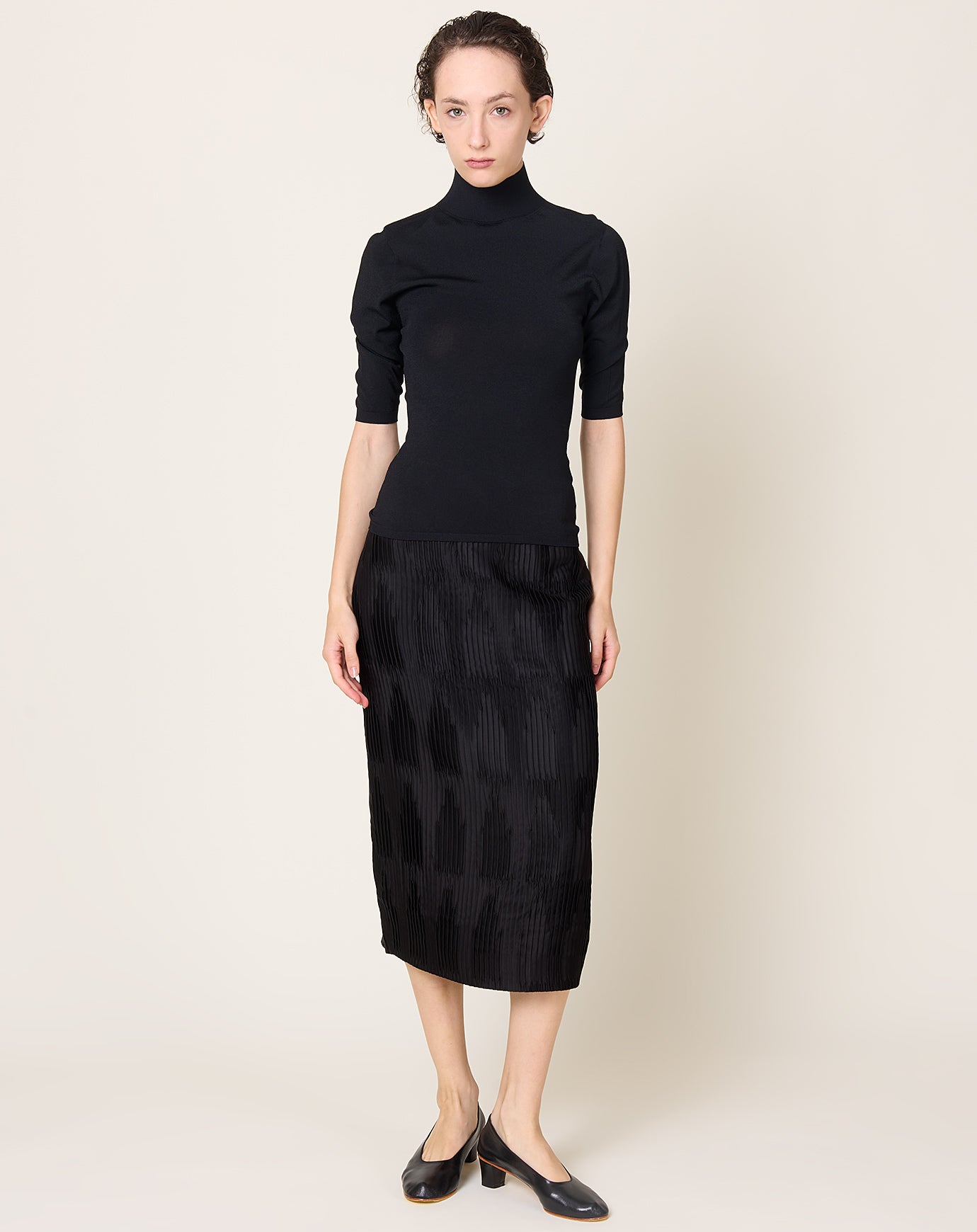 Kallmeyer Finn Short Sleeve Turtleneck in Black