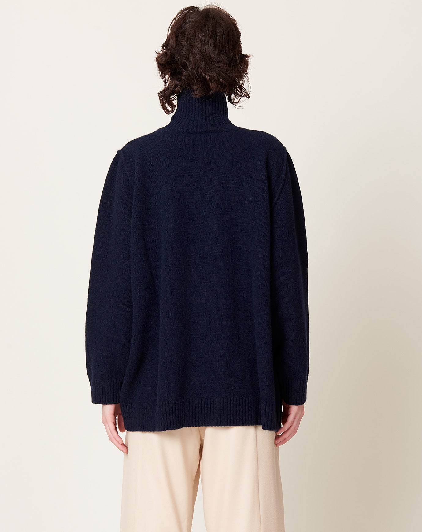 Kallmeyer Funnel Neck Pullover in Navy