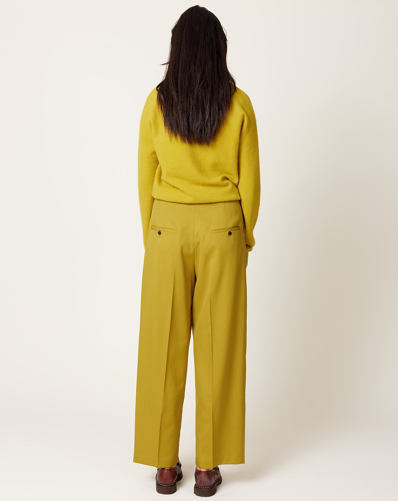 Kallmeyer Houghton Pleated Trouser in Chartreuse