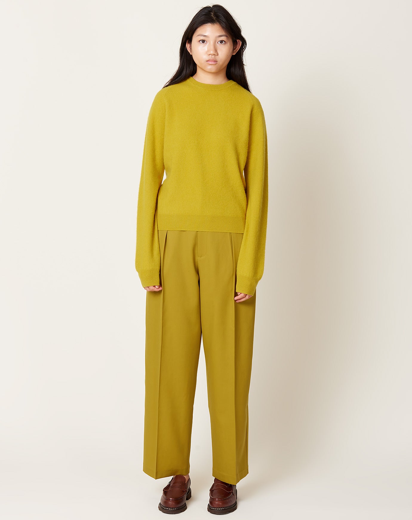 Kallmeyer Houghton Pleated Trouser in Chartreuse